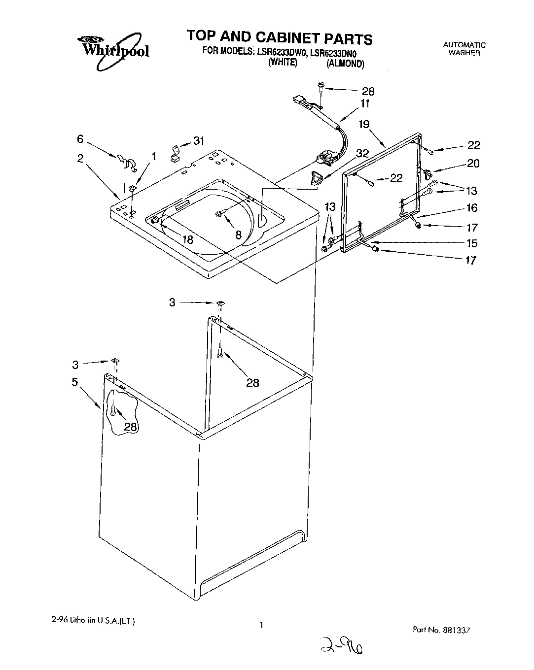 01 - TOP AND CABINET, LIT/OPTIONAL