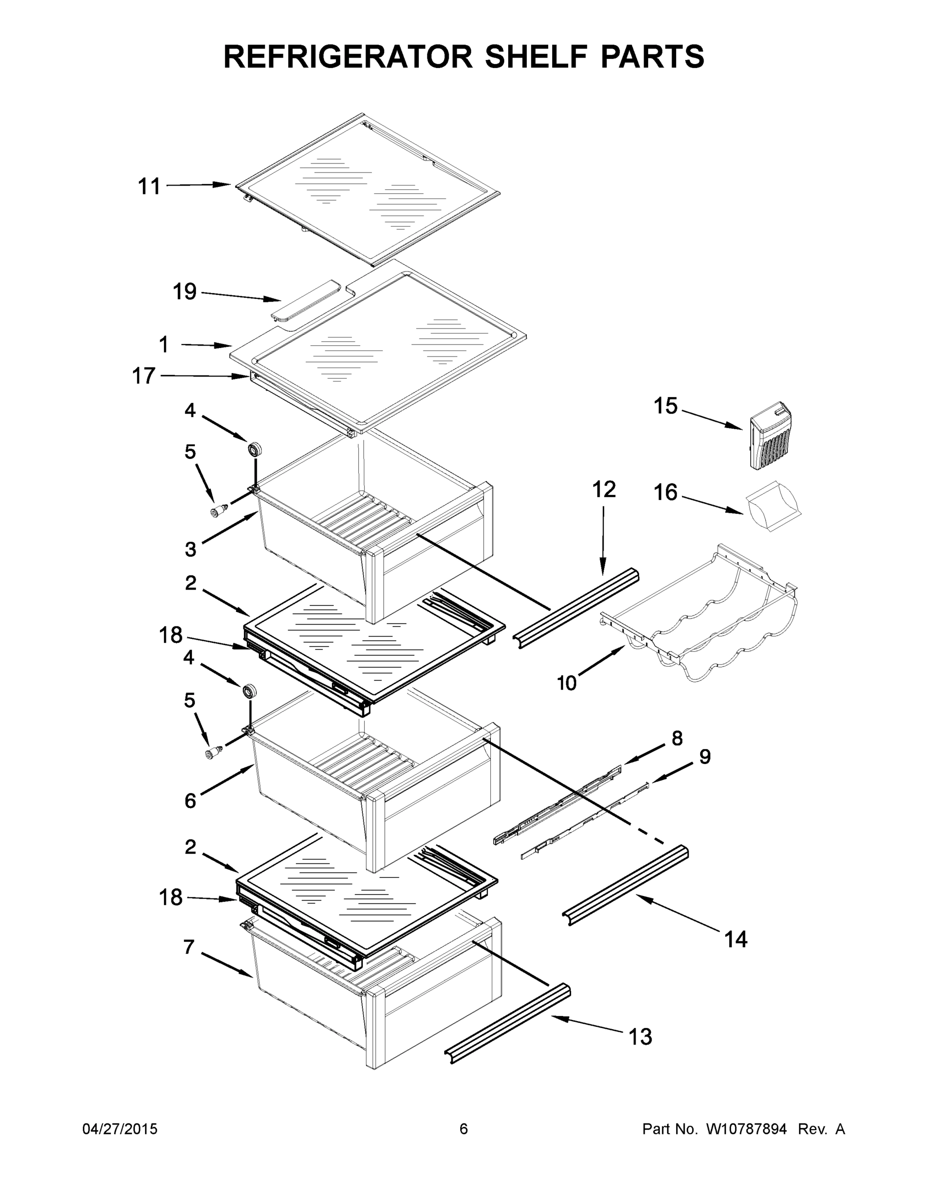 04 - REFRIGERATOR SHELF PARTS