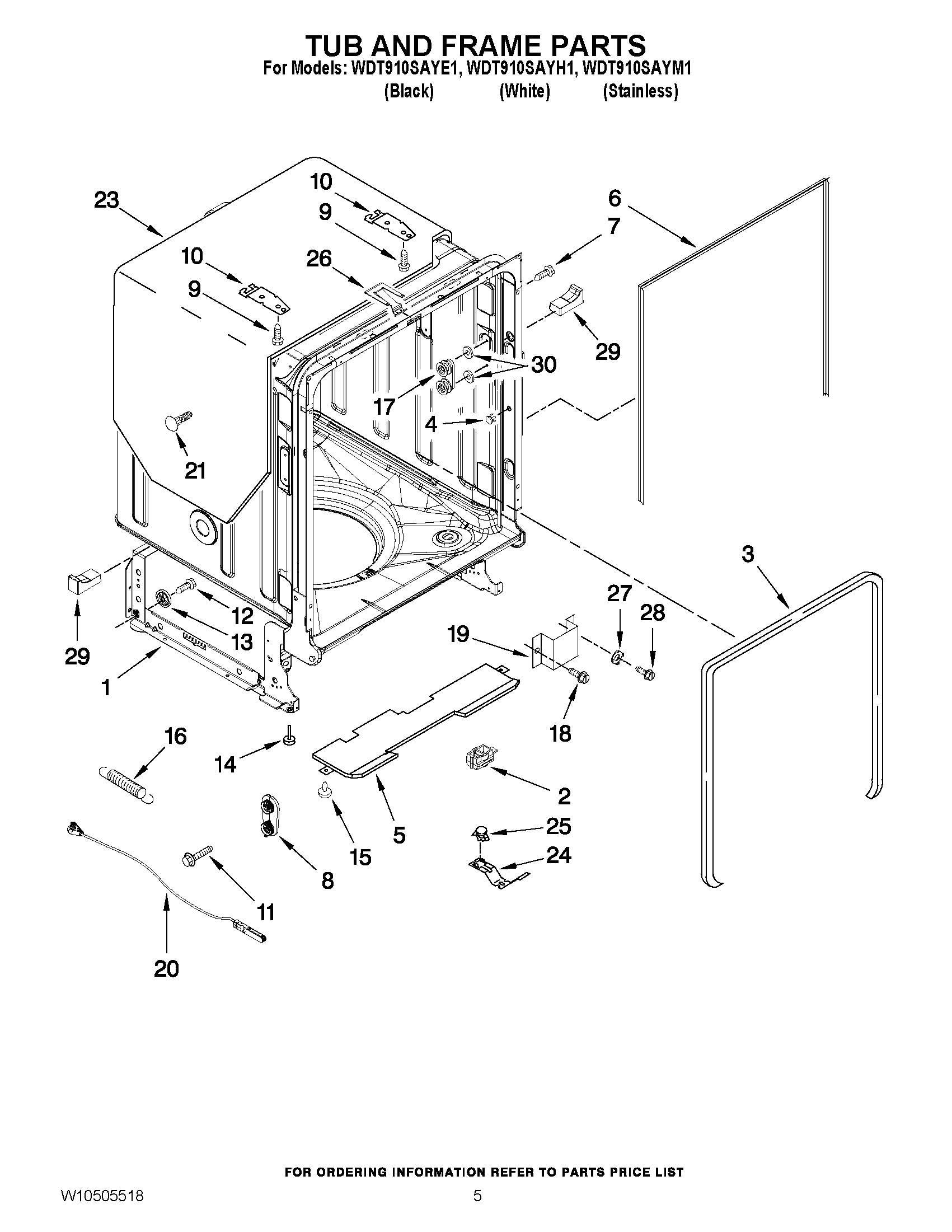 05 - TUB AND FRAME PARTS