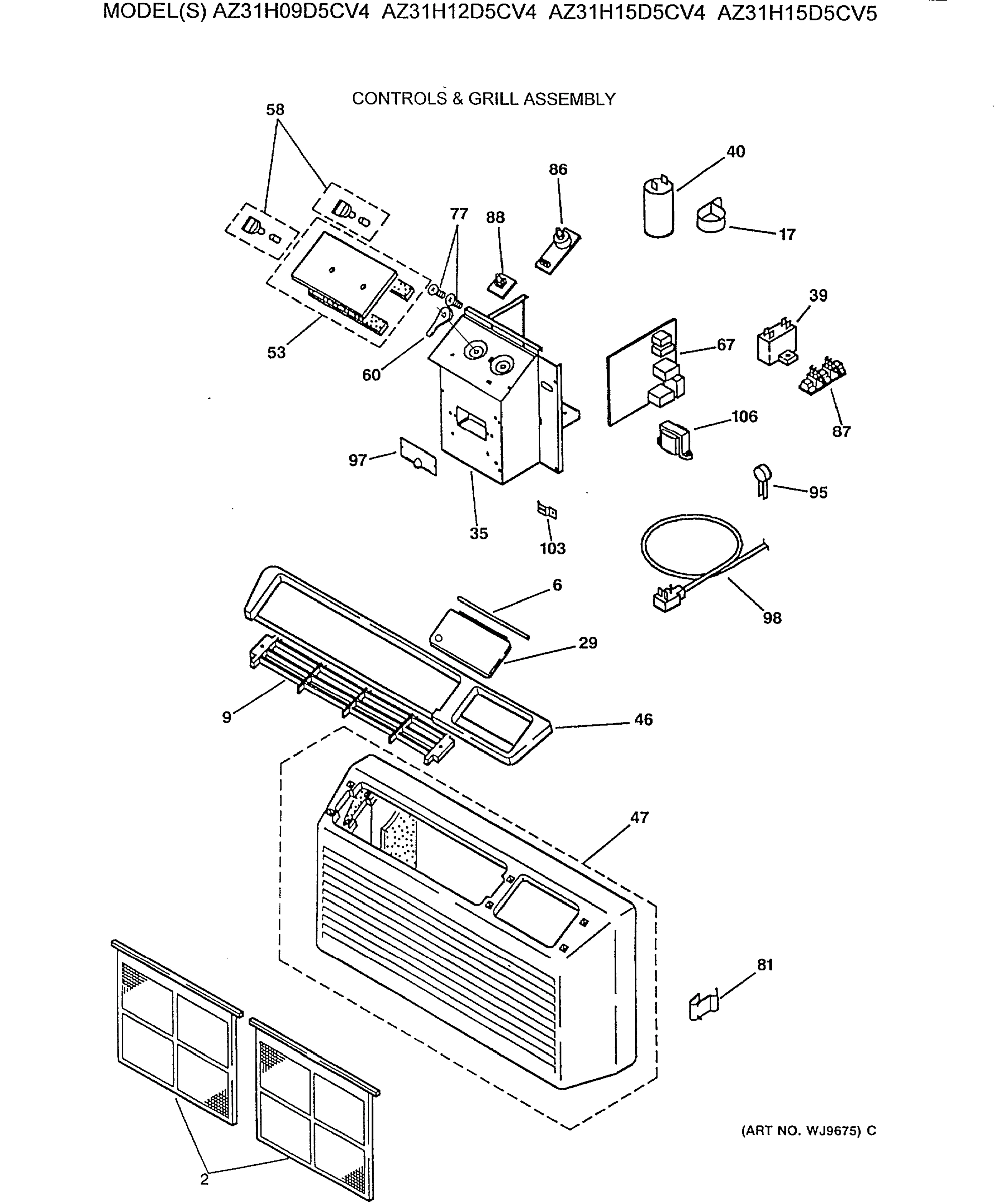 CONTROLS & GRILL ASSEMBLY