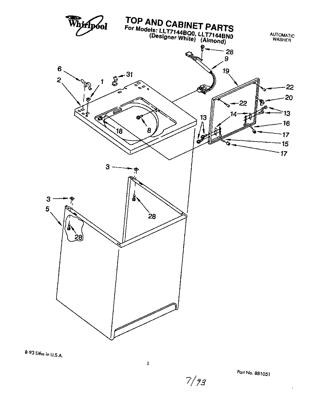 01 - TOP AND CABINET, LIT/OPTIONAL
