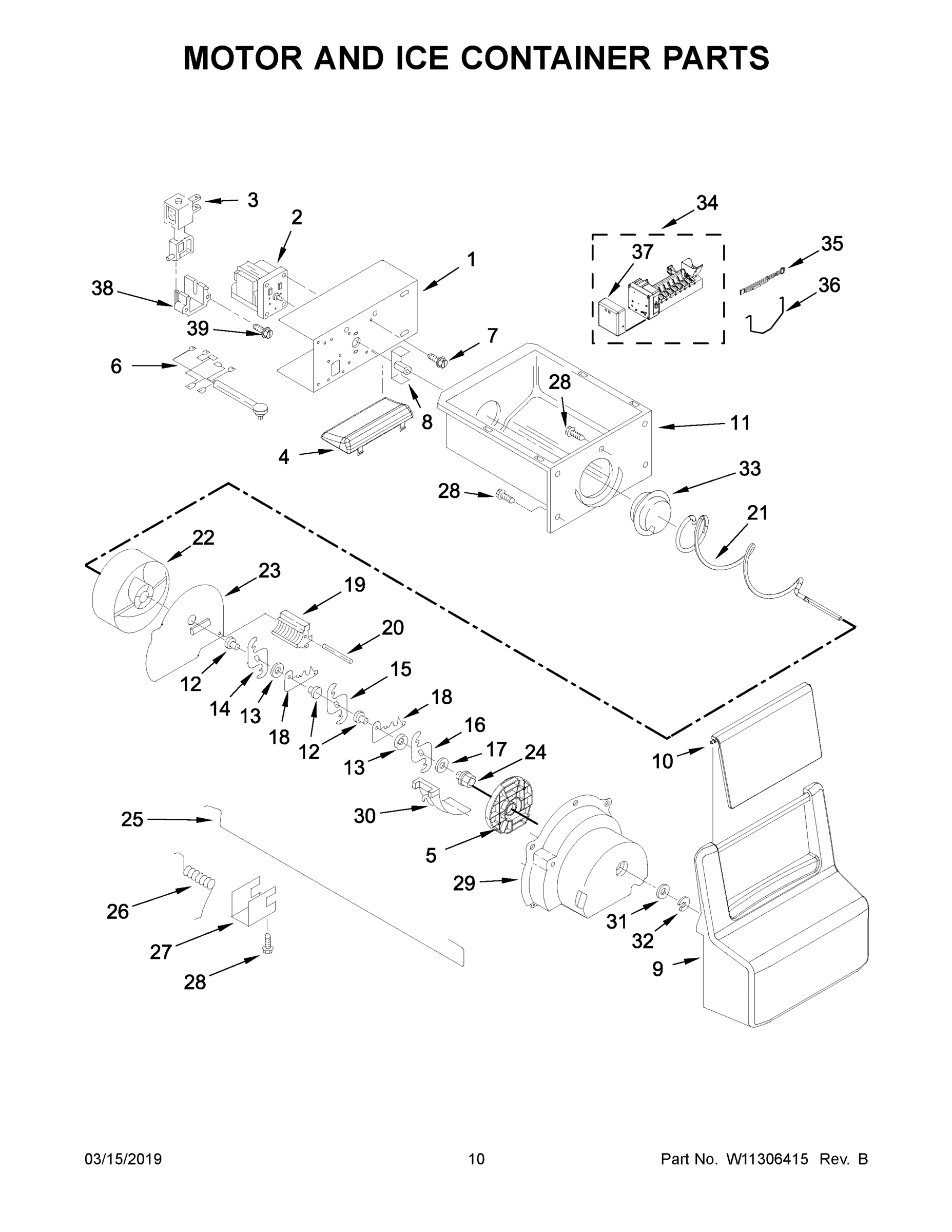06 - MOTOR AND ICE CONTAINER PARTS