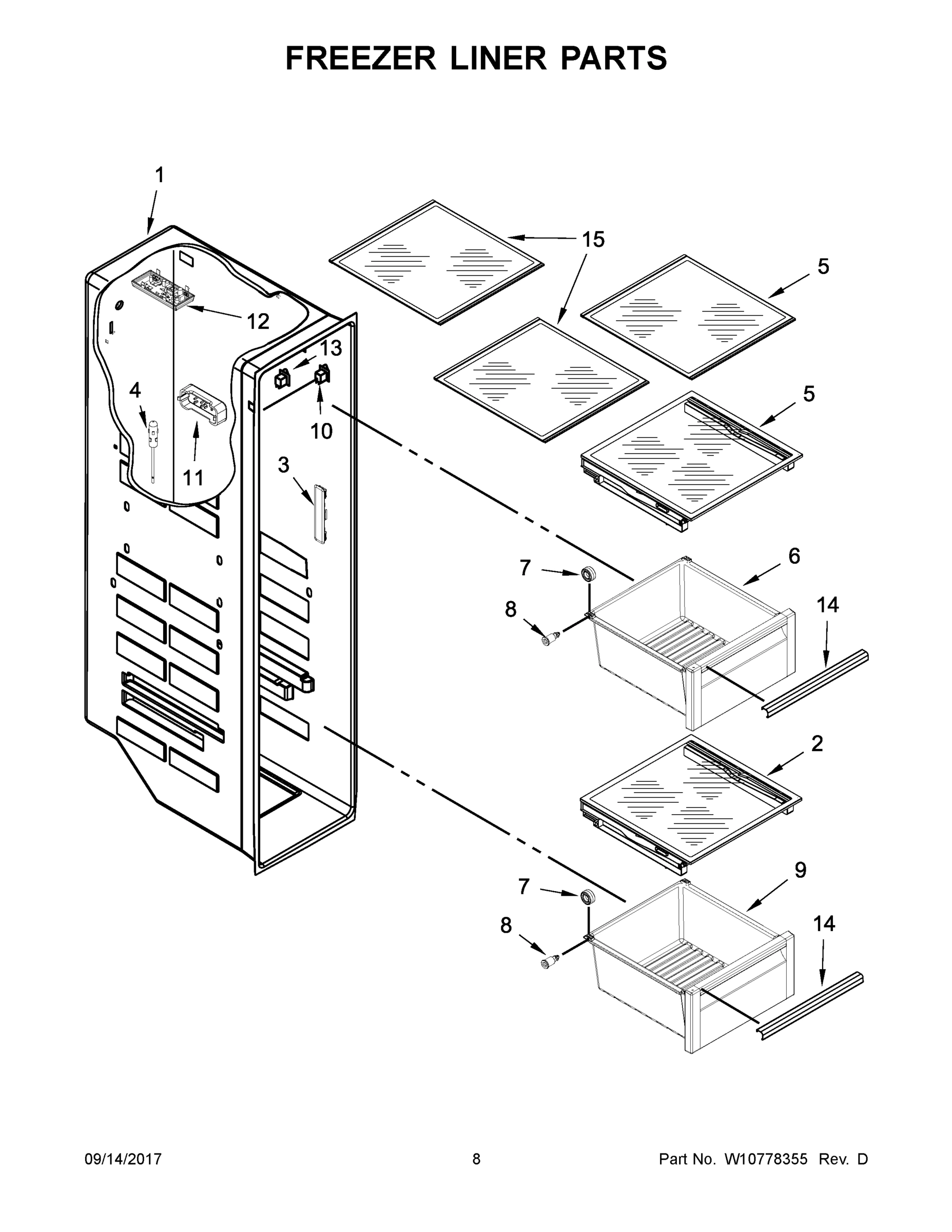 05 - FREEZER LINER PARTS