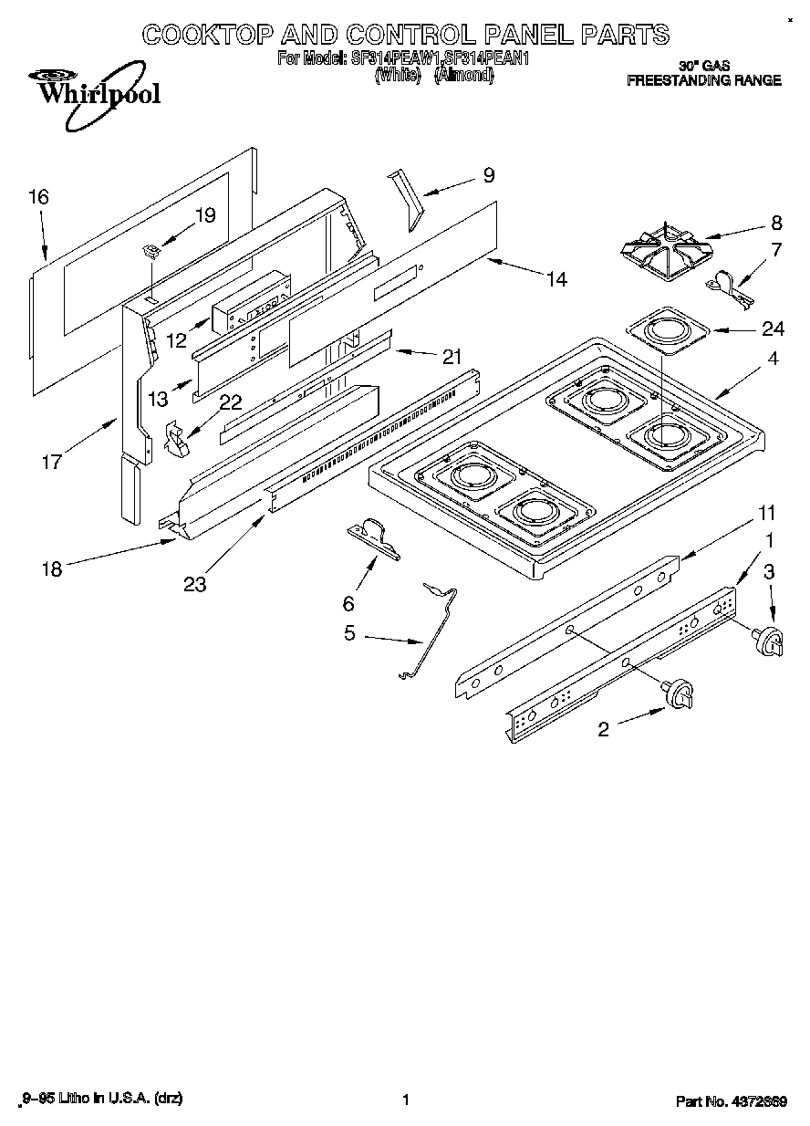 01 - COOKTOP AND CONTROL PANEL, LITERATURE