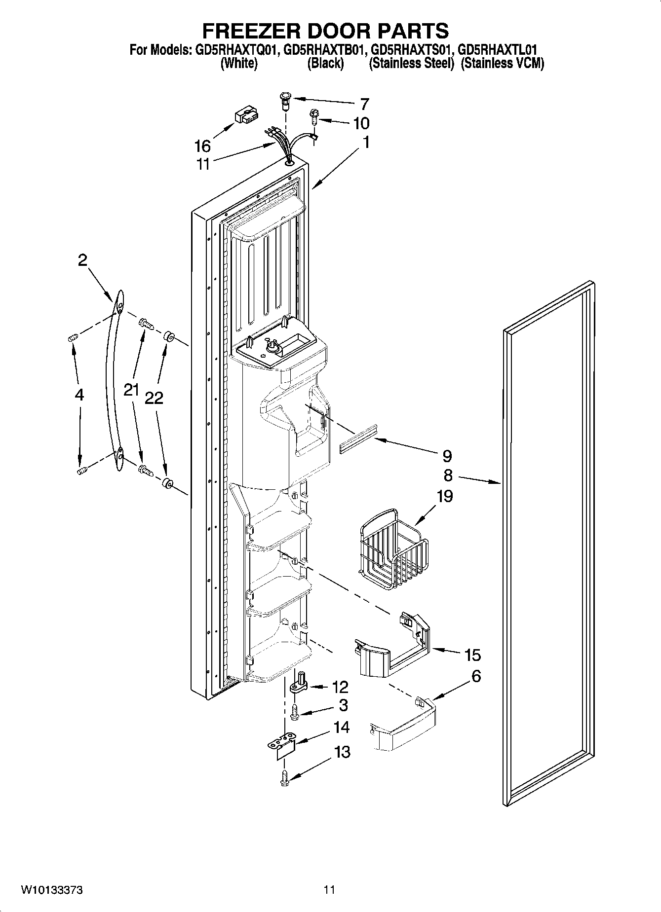 07 - FREEZER DOOR PARTS
