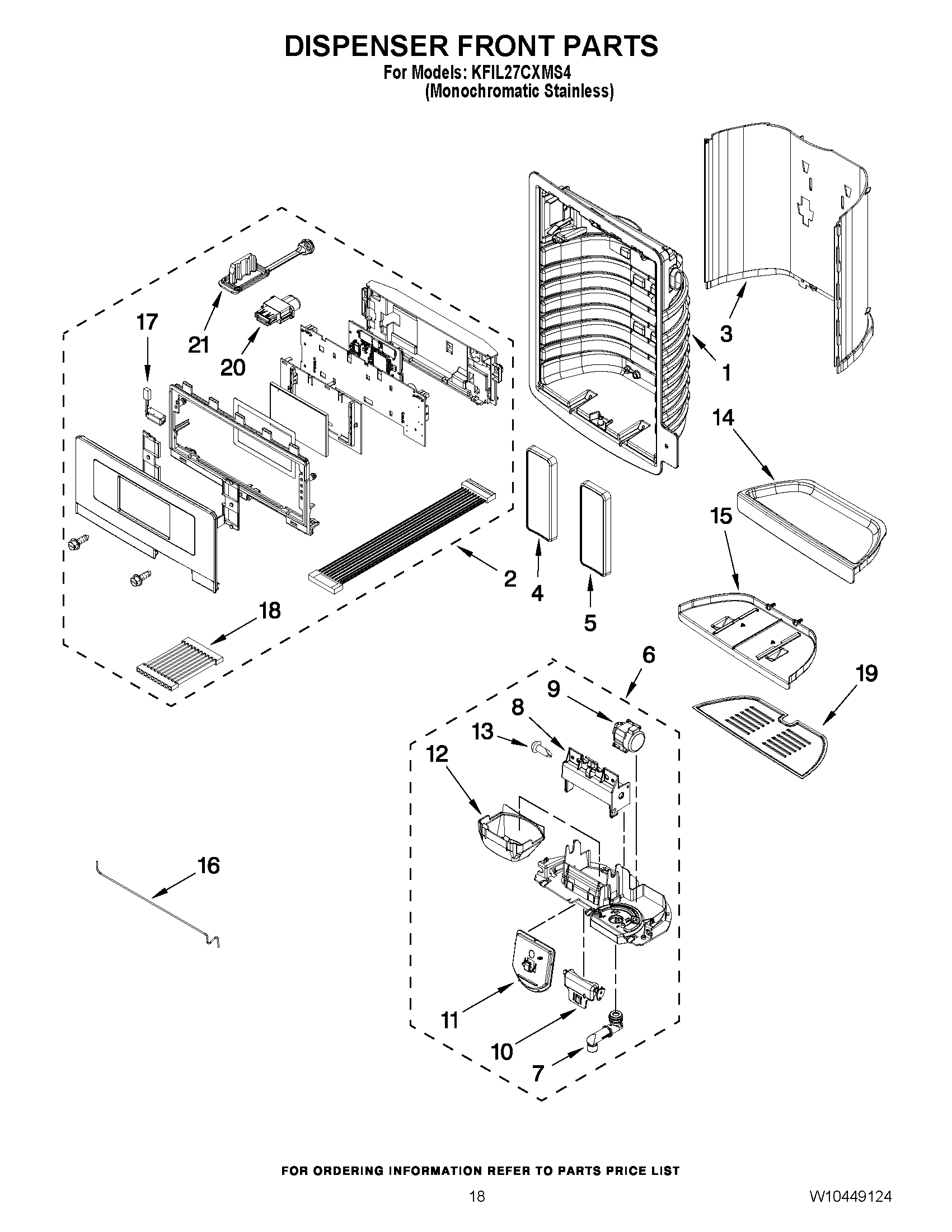 10 - DISPENSER FRONT PARTS