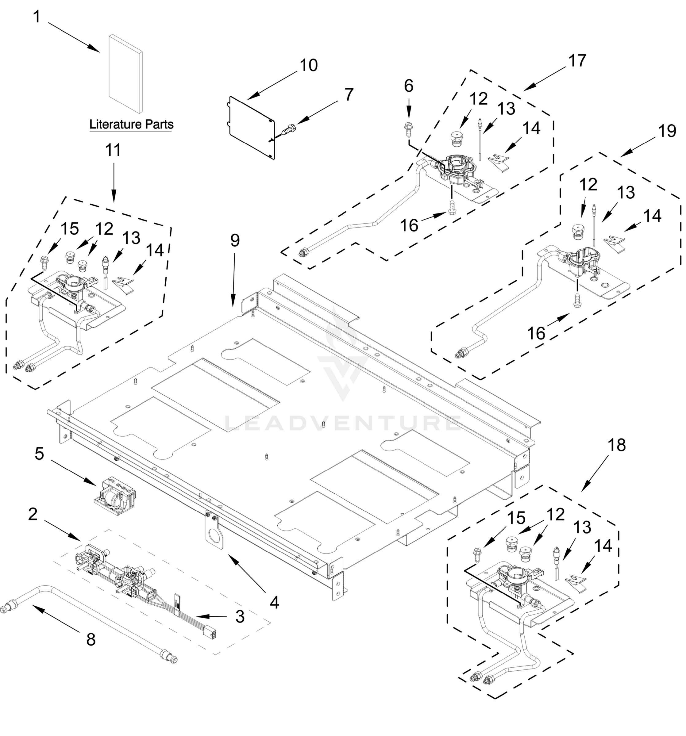 BURNER BOX AND ORIFICE HOLDER ASSEMBLY PARTS