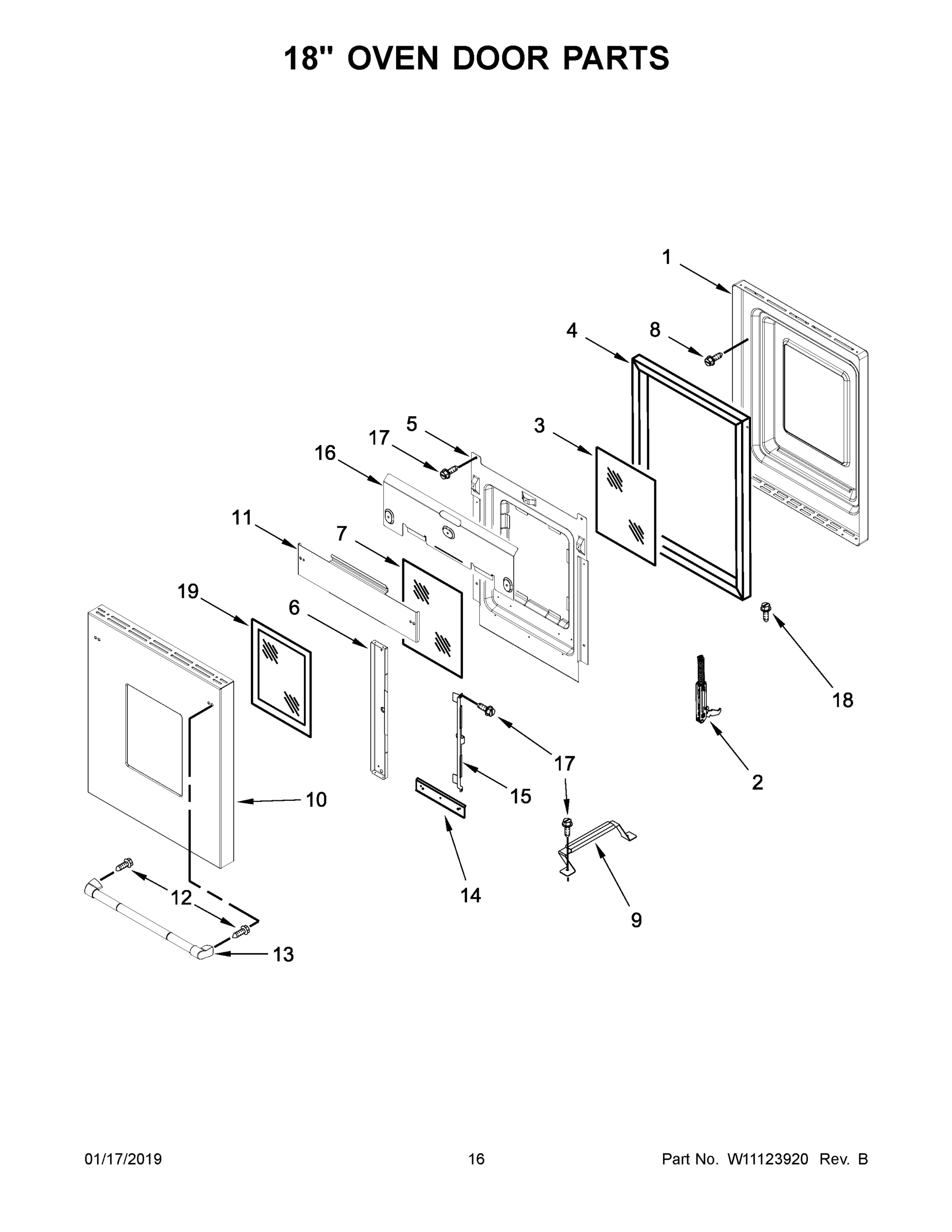 09 - 18" OVEN DOOR PARTS