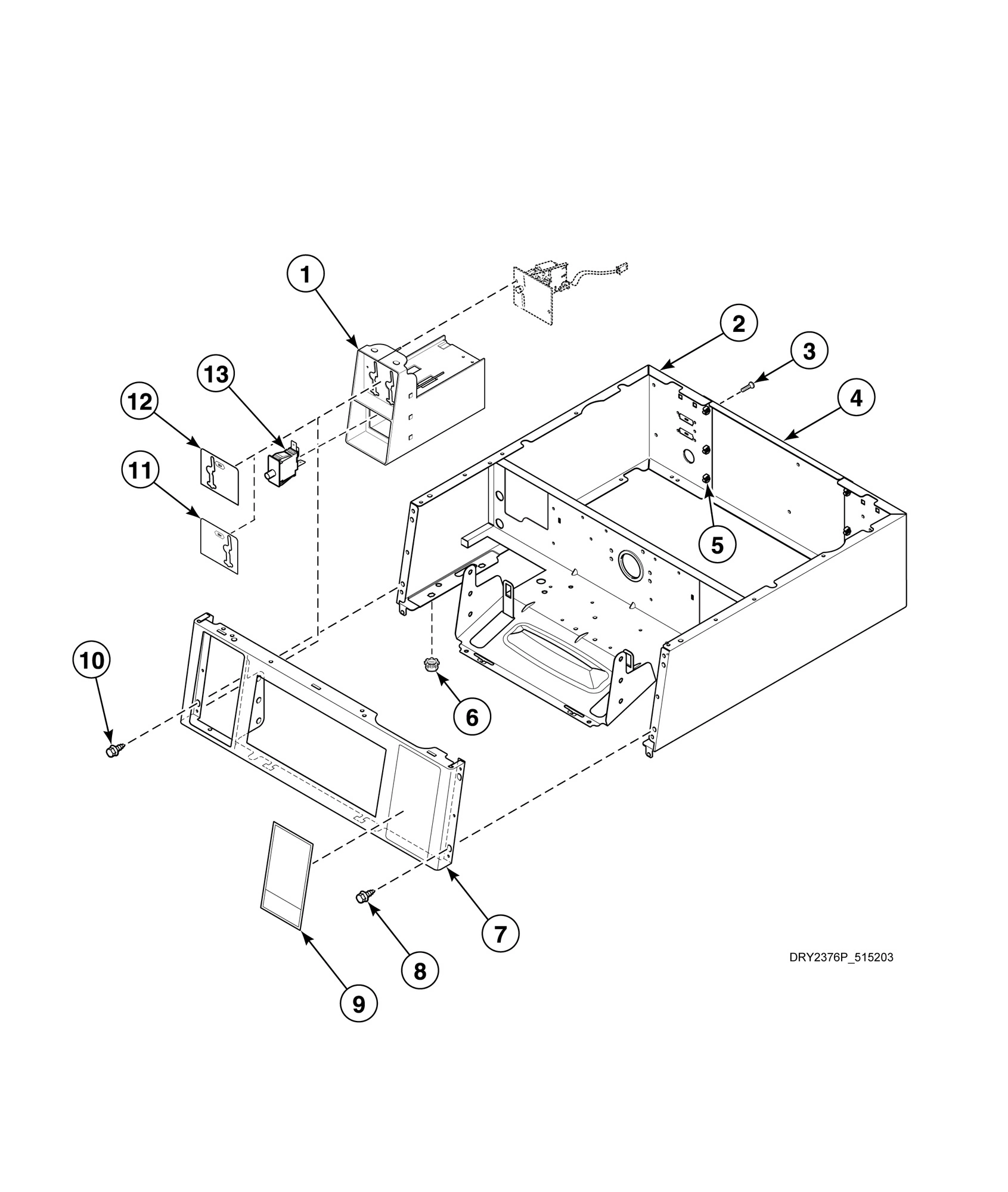 Control Cabinet Controls - 10 Degree Front Control Models (Drawing 1 of 2)