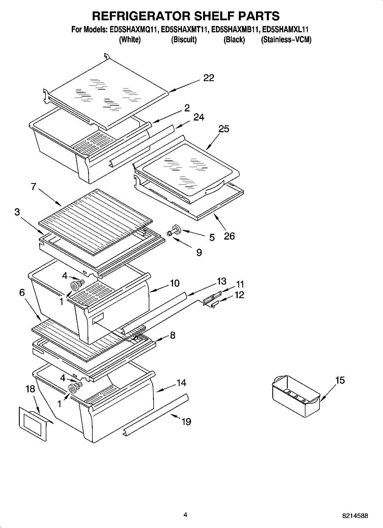 03 - REFRIGERATOR SHELF PARTS