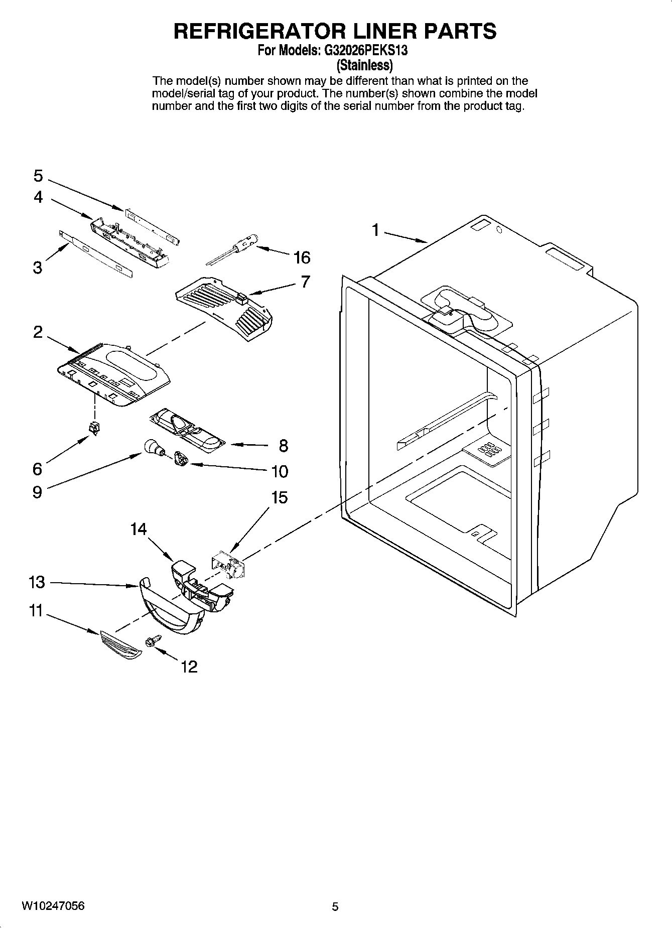 03 - REFRIGERATOR LINER PARTS