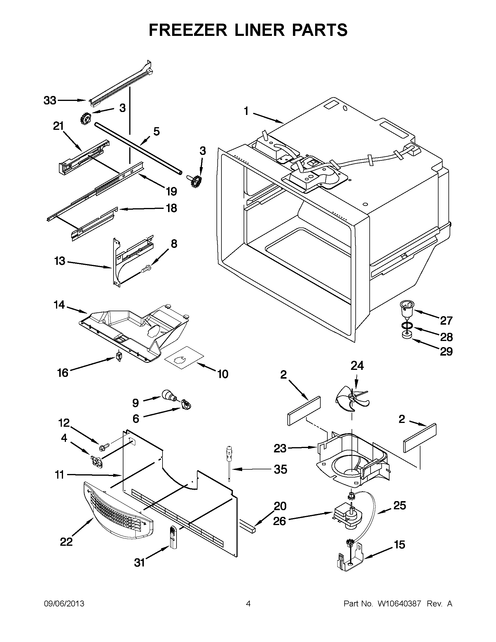 03 - FREEZER LINER PARTS