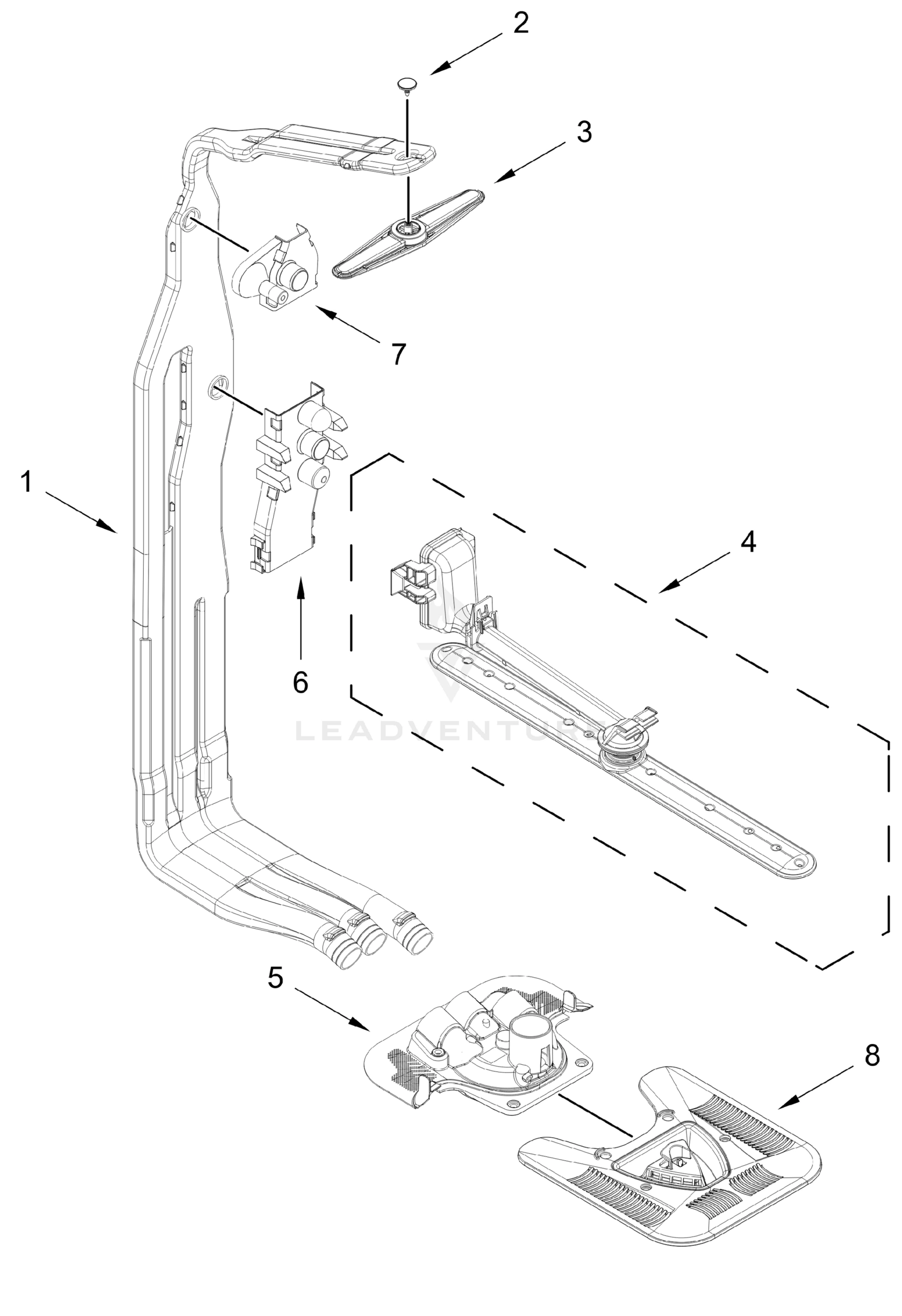 UPPER WASH AND RINSE PARTS