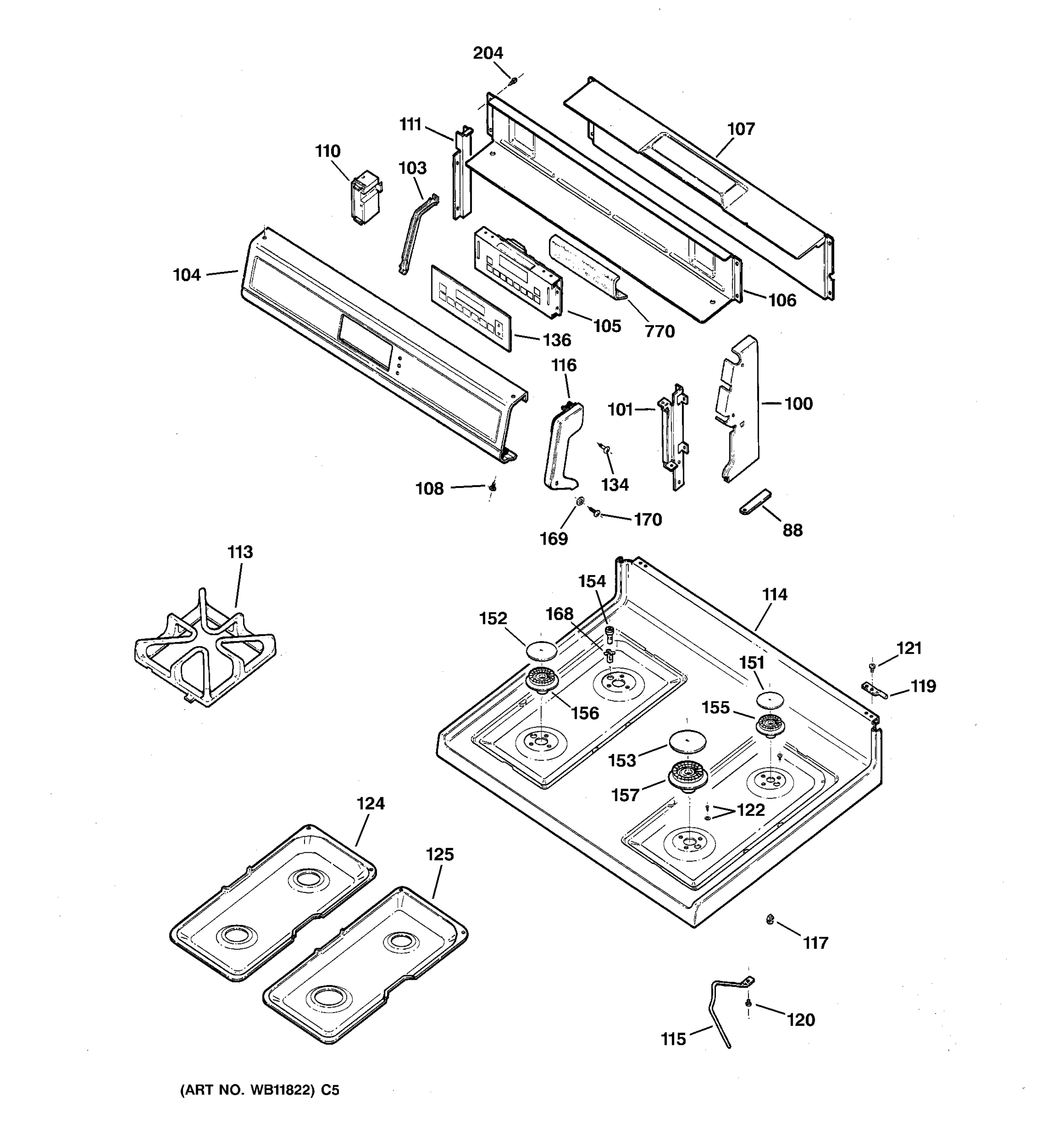 CONTROL PANEL & COOKTOP