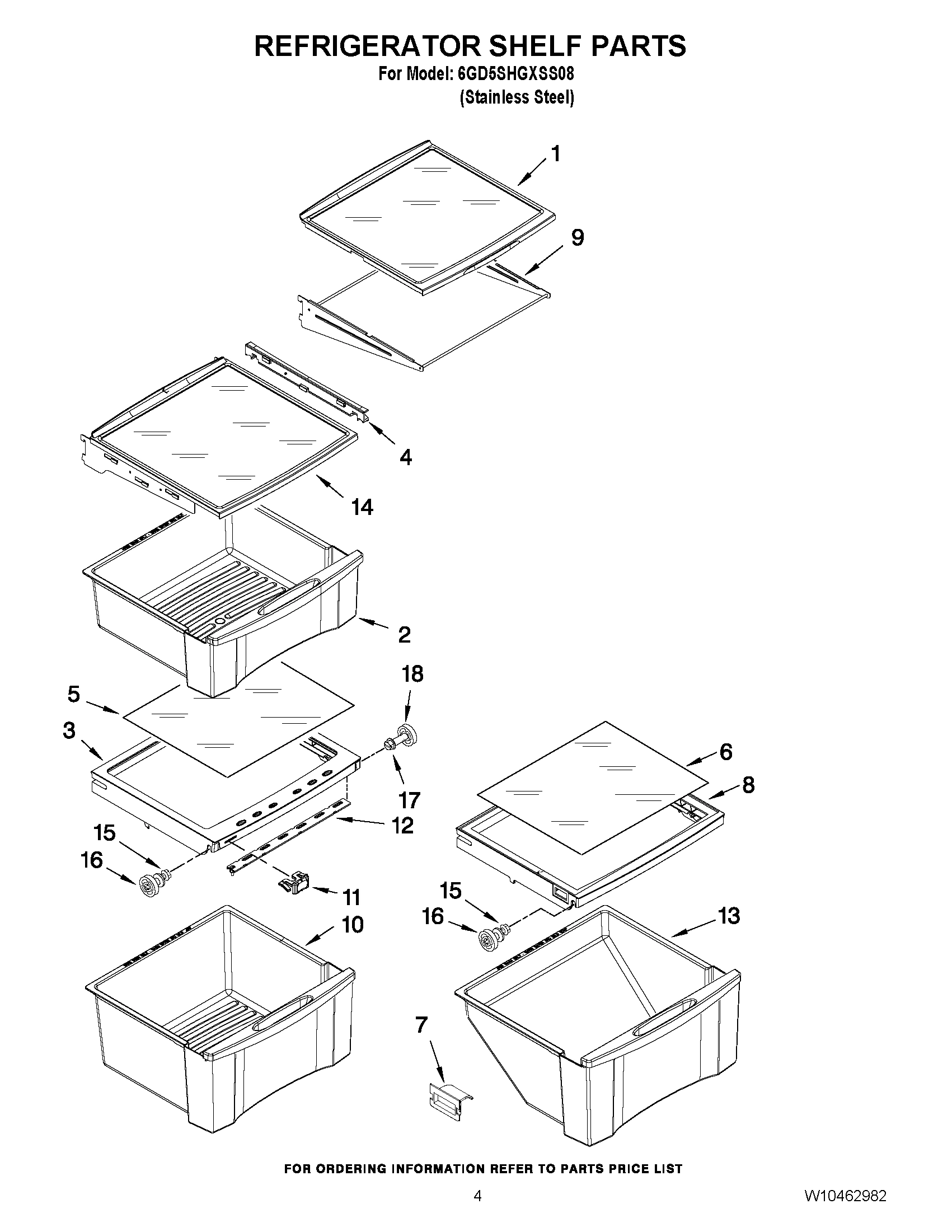 03 - REFRIGERATOR SHELF PARTS