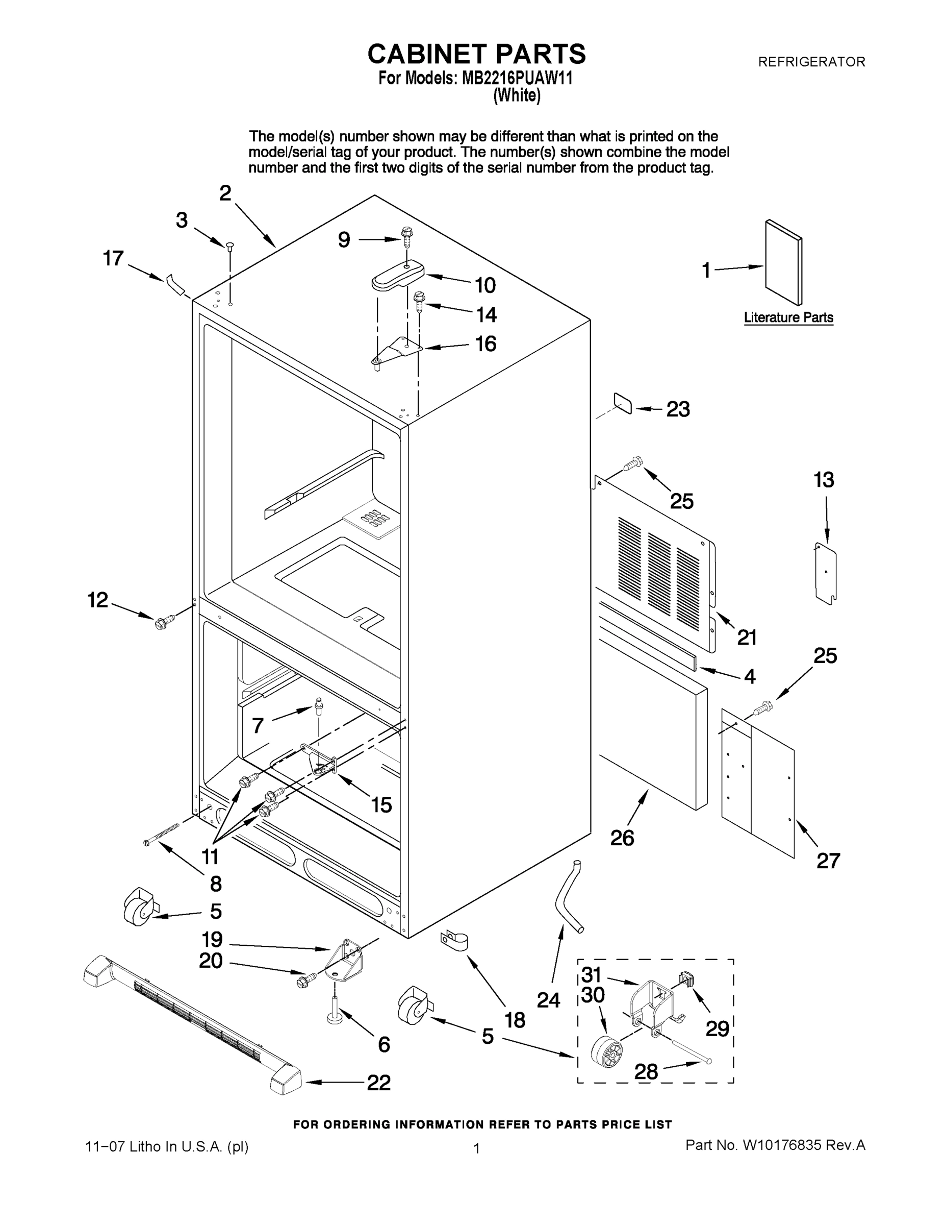 01 - CABINET PARTS
