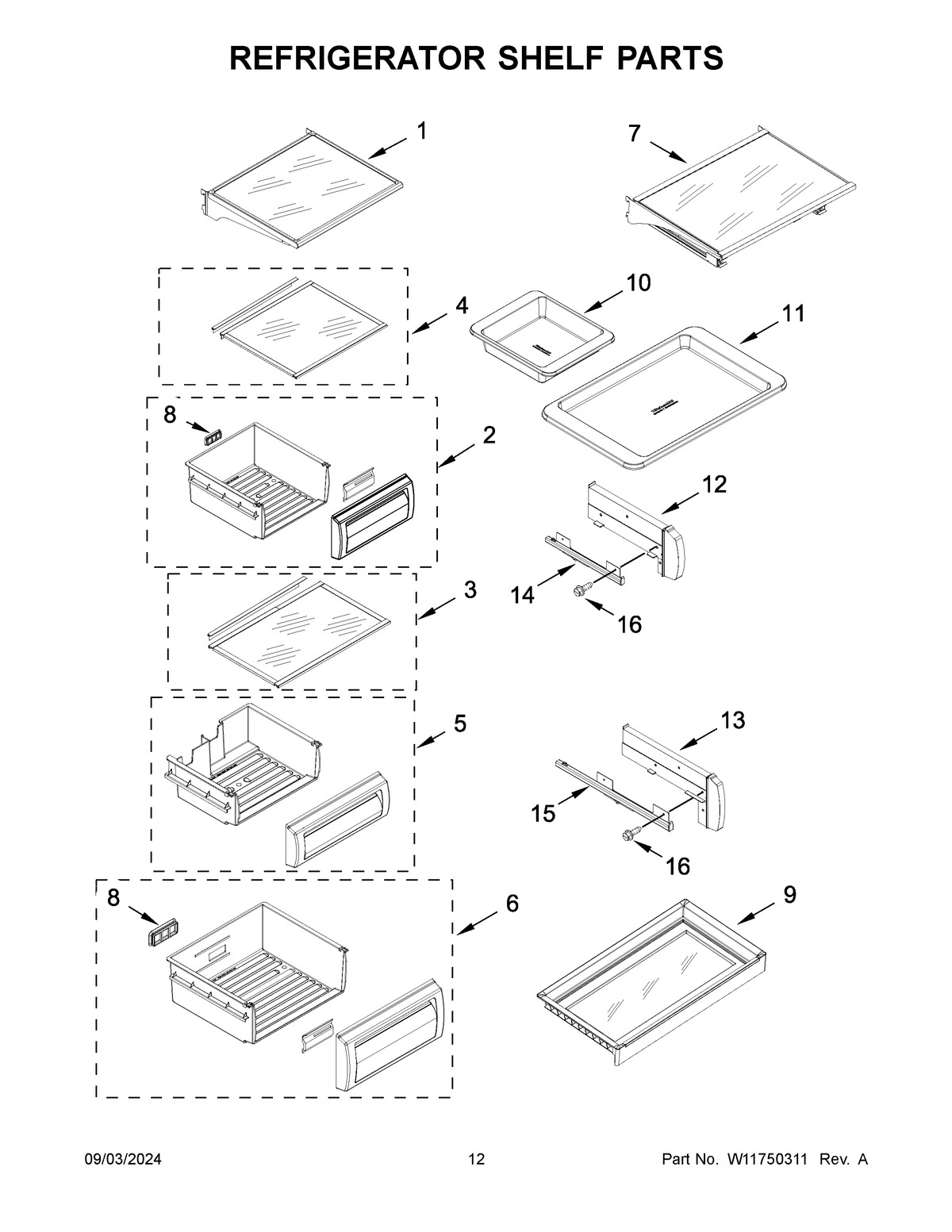 07 - REFRIGERATOR SHELF PARTS