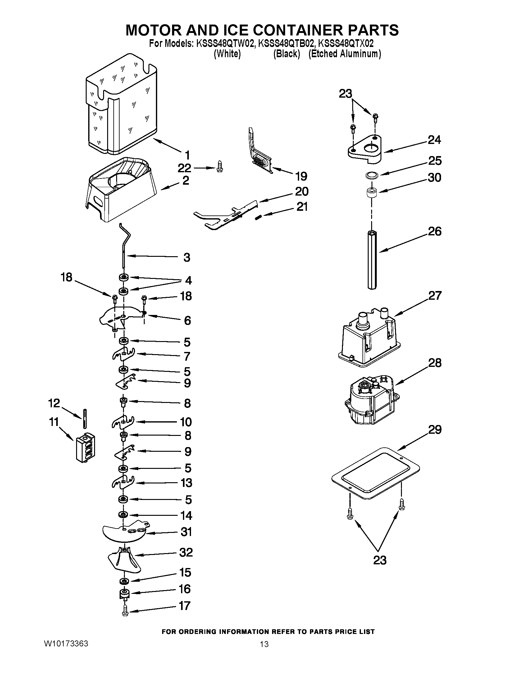 09 - MOTOR AND ICE CONTAINER PARTS