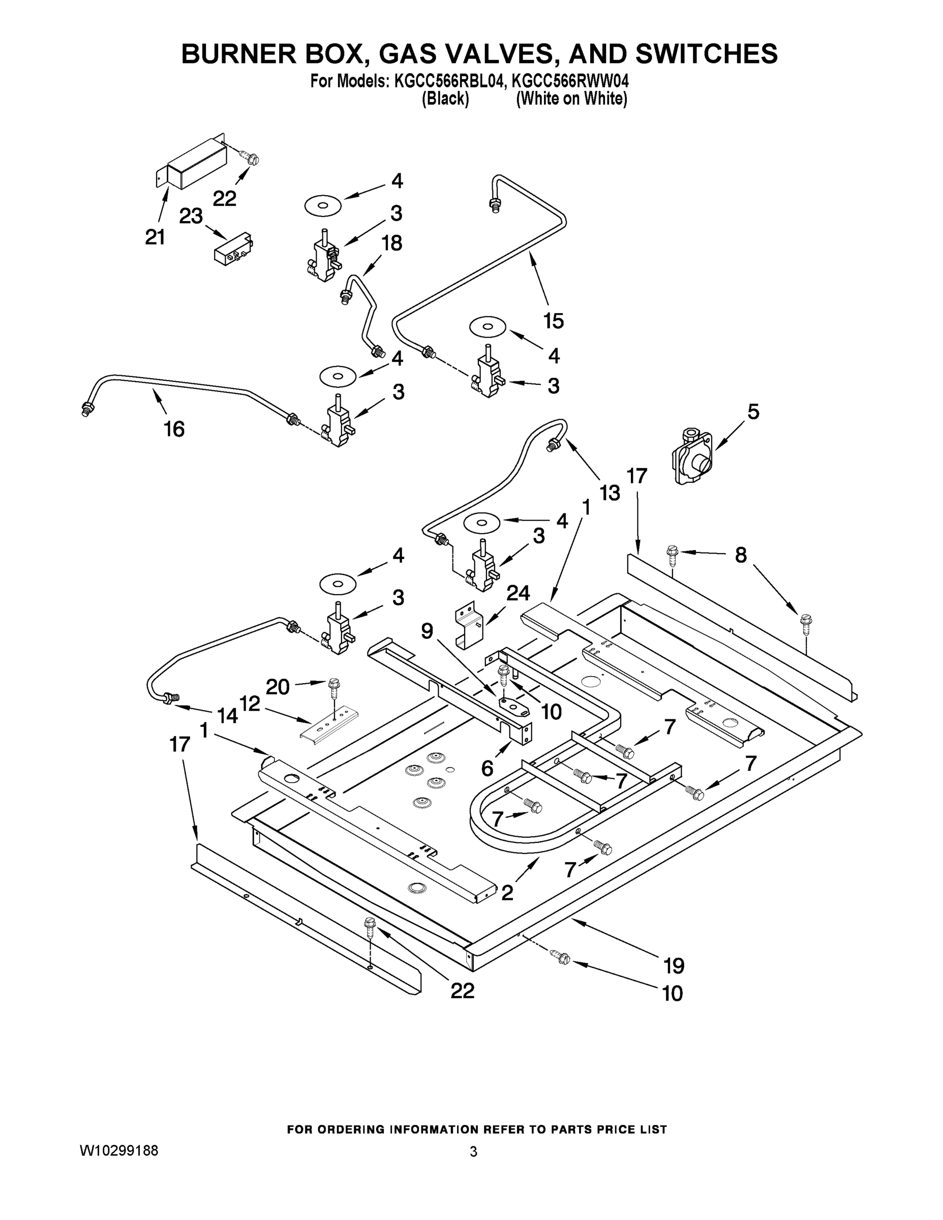 02 - BURNER BOX, GAS VALVES, AND SWITCHES