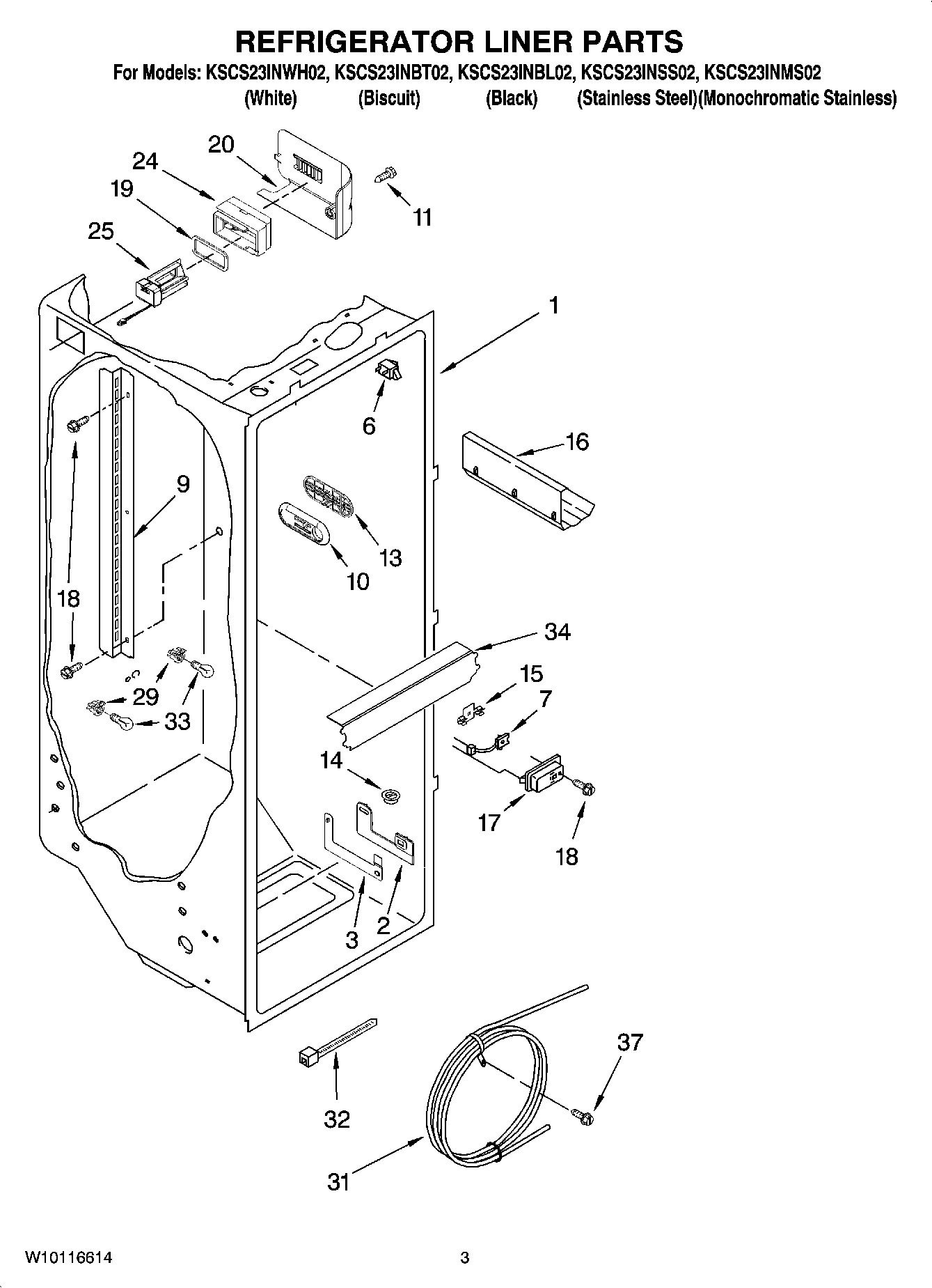 02 - REFRIGERATOR LINER PARTS