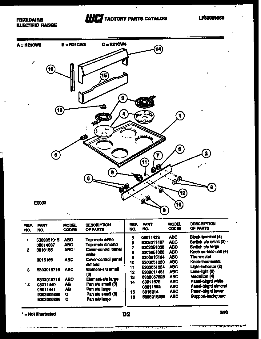 02 - BACKGUARD AND COOKTOP PARTS