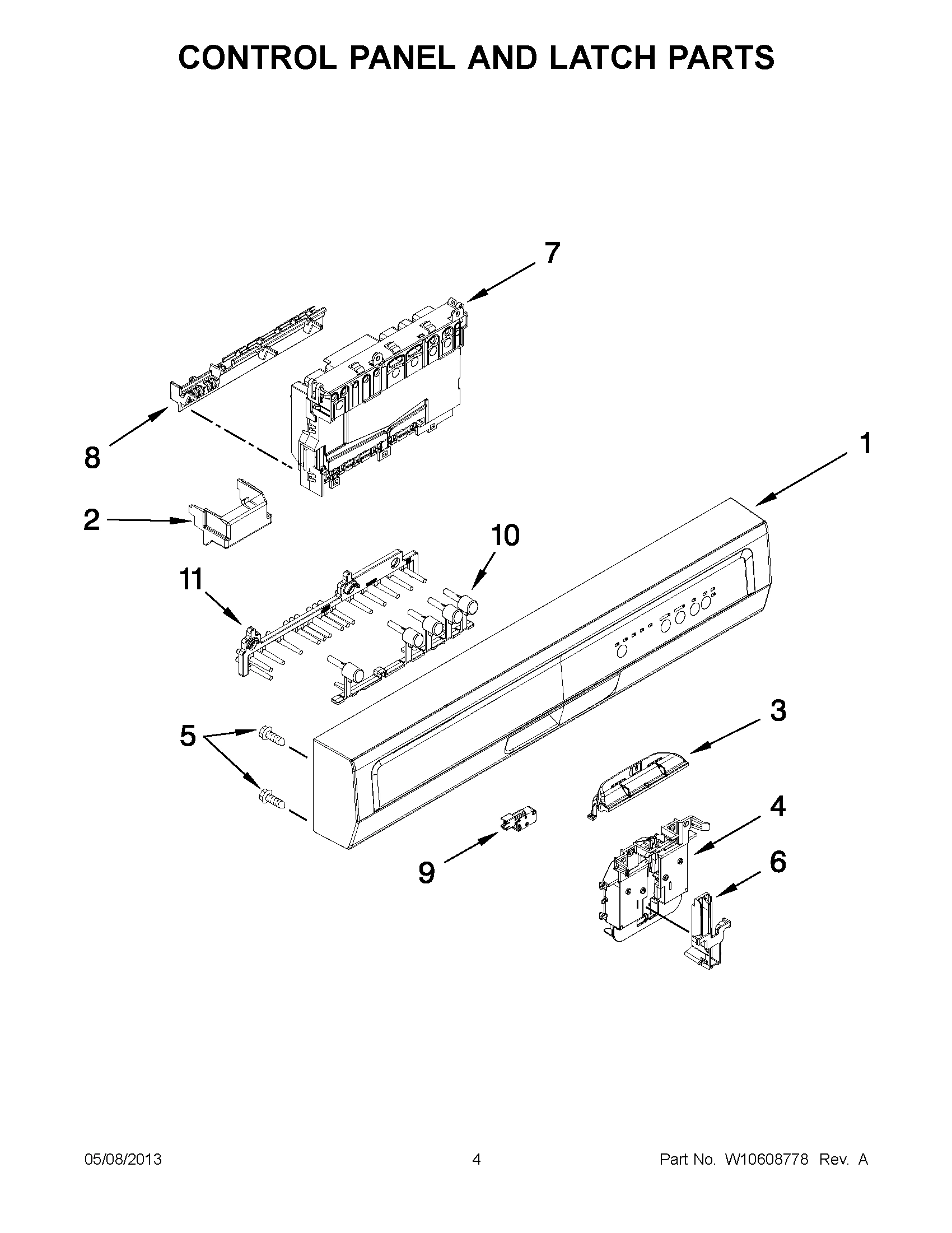 02 - CONTROL PANEL AND LATCH PARTS