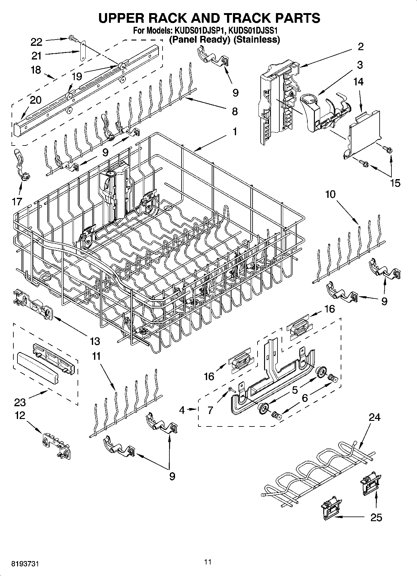 09 - UPPER RACK AND TRACK PARTS