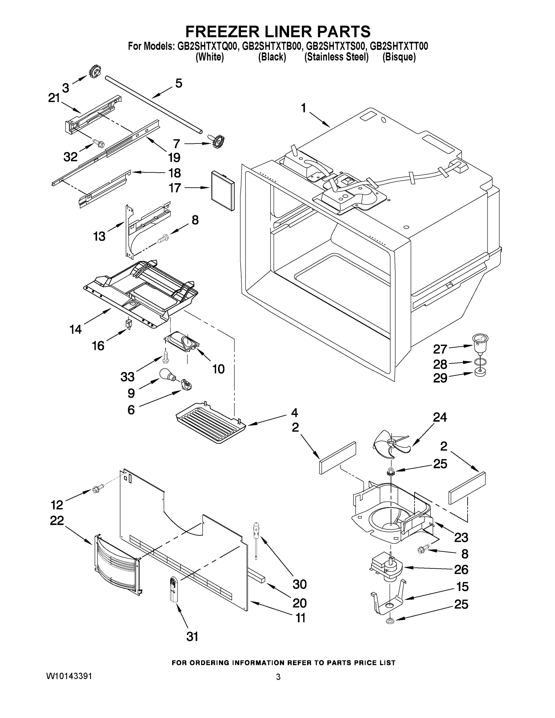 02 - FREEZER LINER PARTS