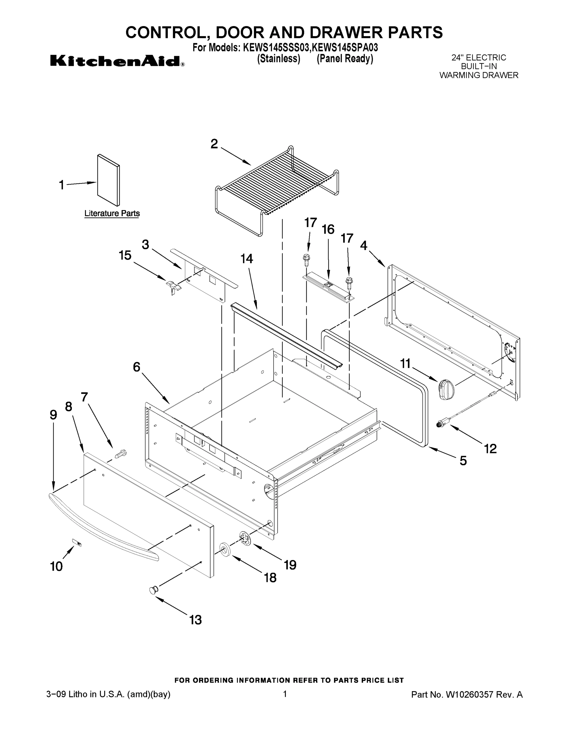 01 - CONTROL, DOOR AND DRAWER PARTS