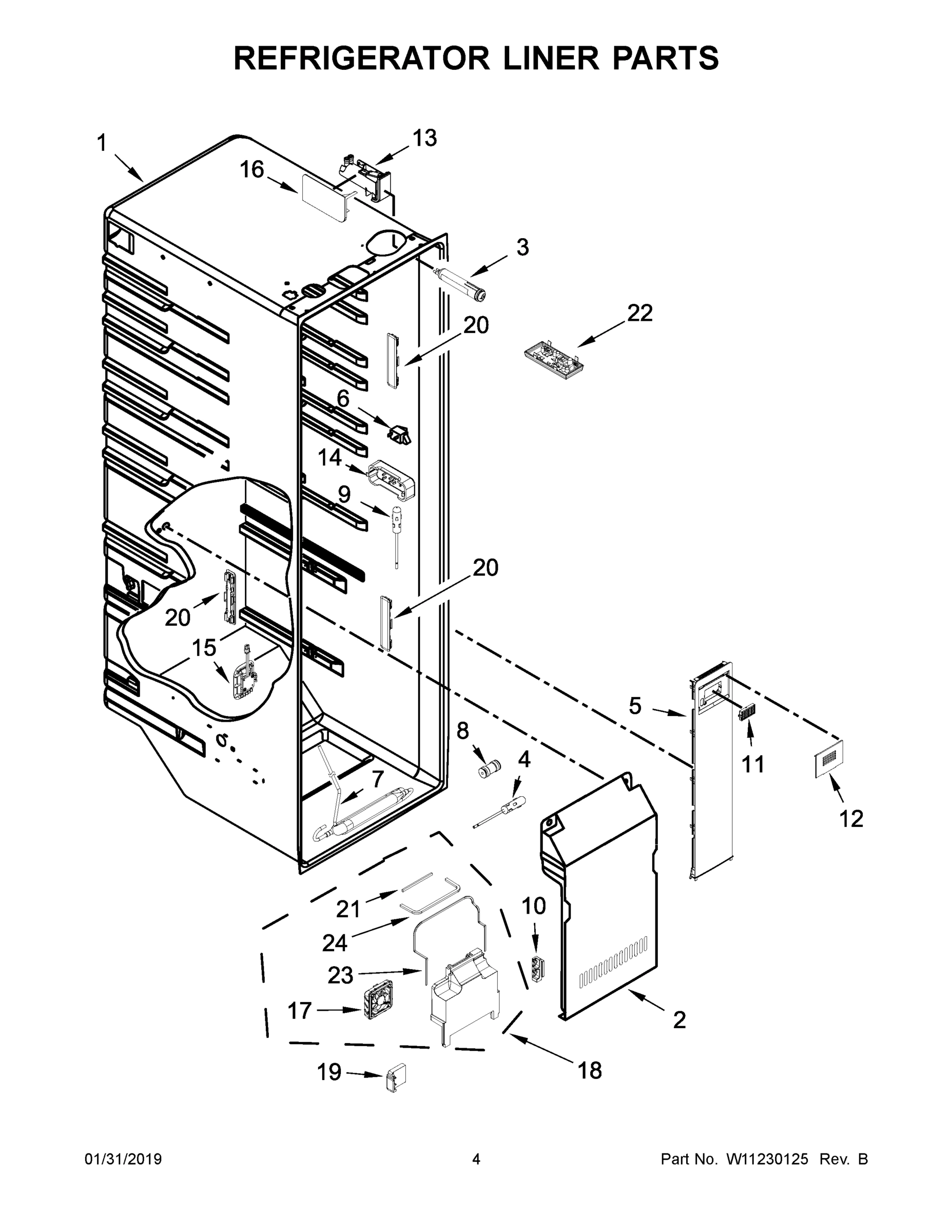 03 - REFRIGERATOR LINER PARTS