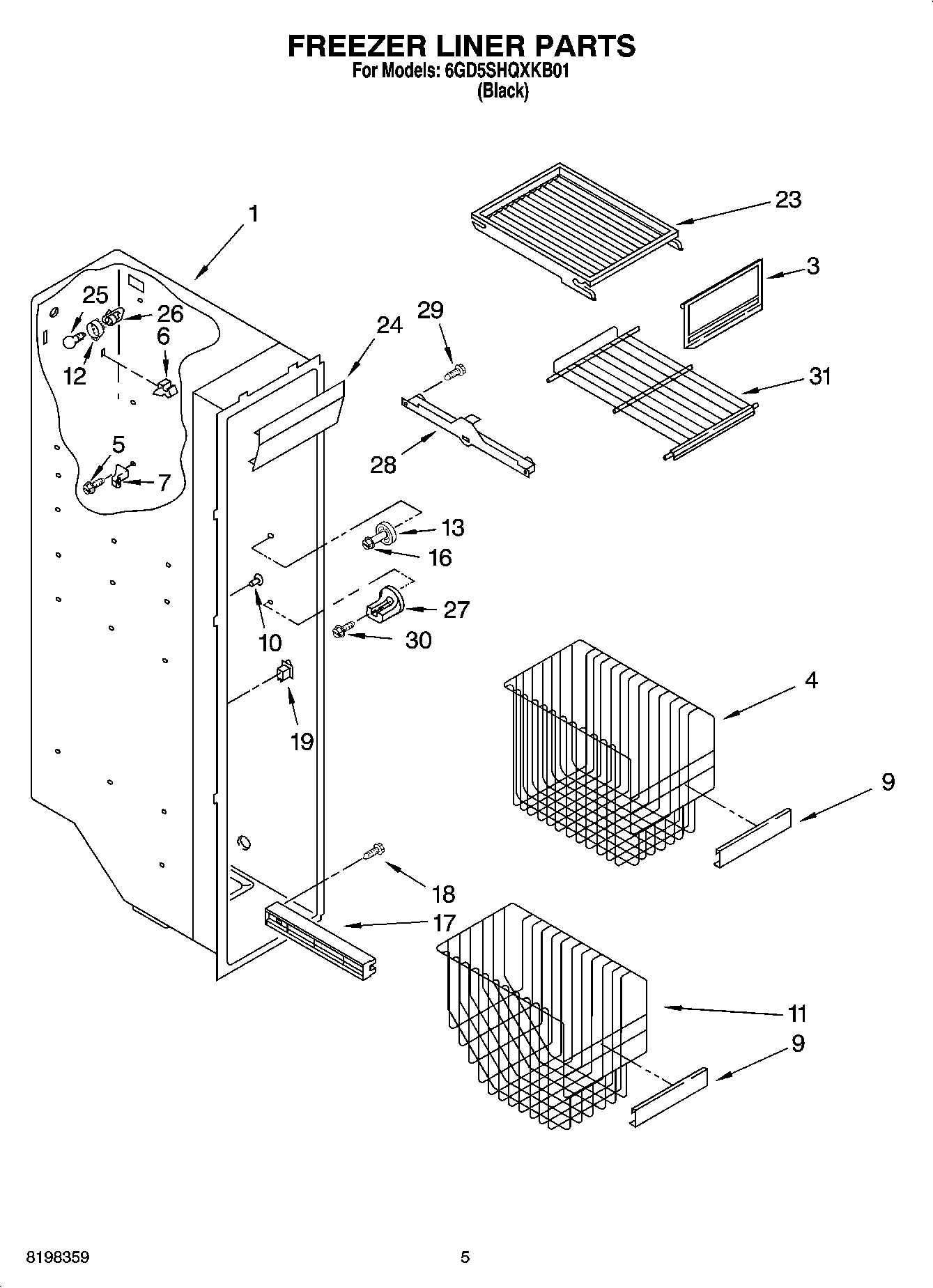 04 - FREEZER LINER PARTS
