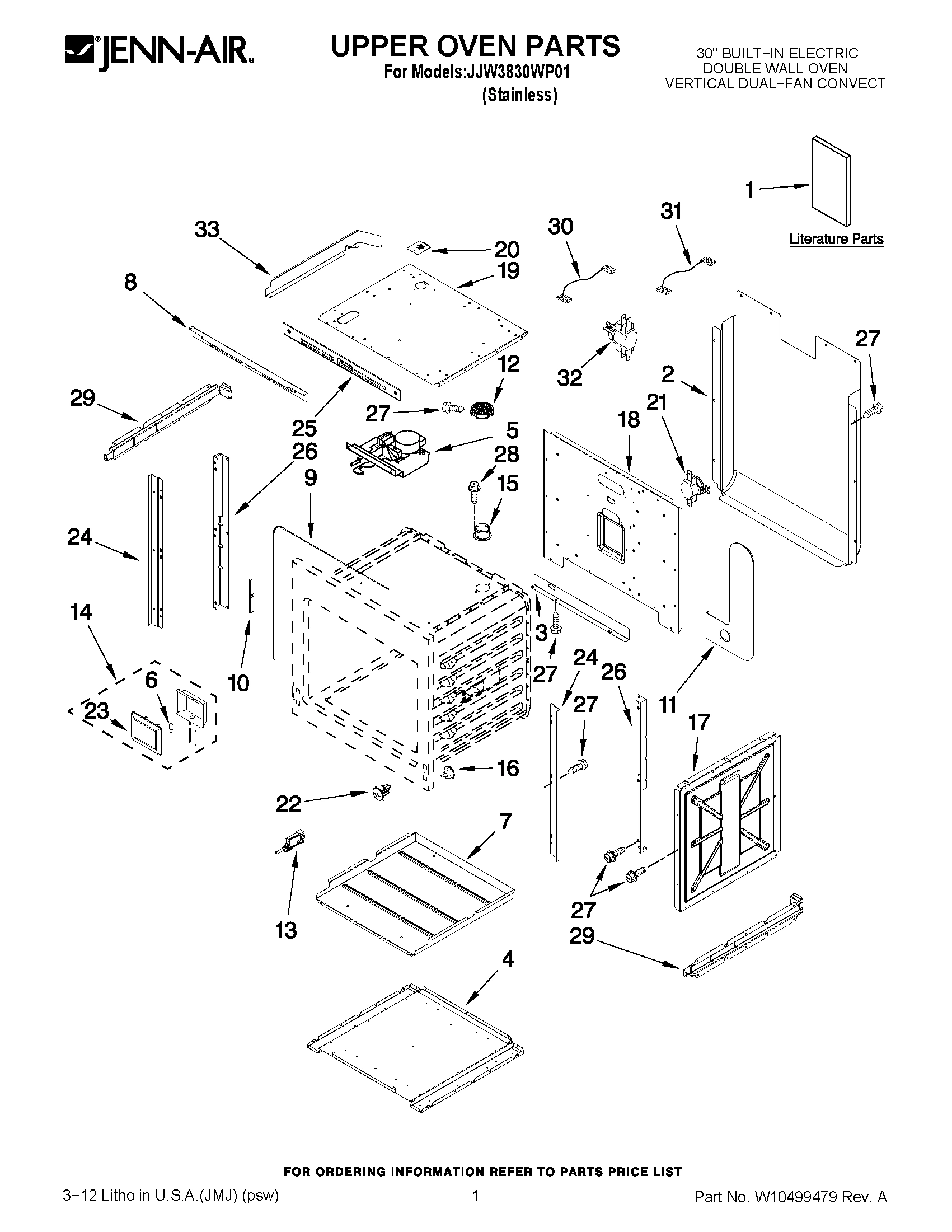 01 - UPPER OVEN PARTS