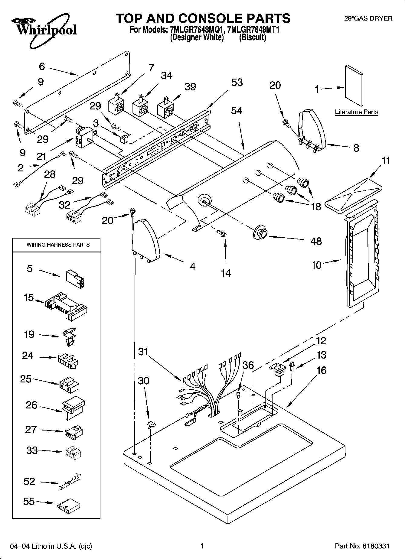 01 - TOP AND CONSOLE PARTS