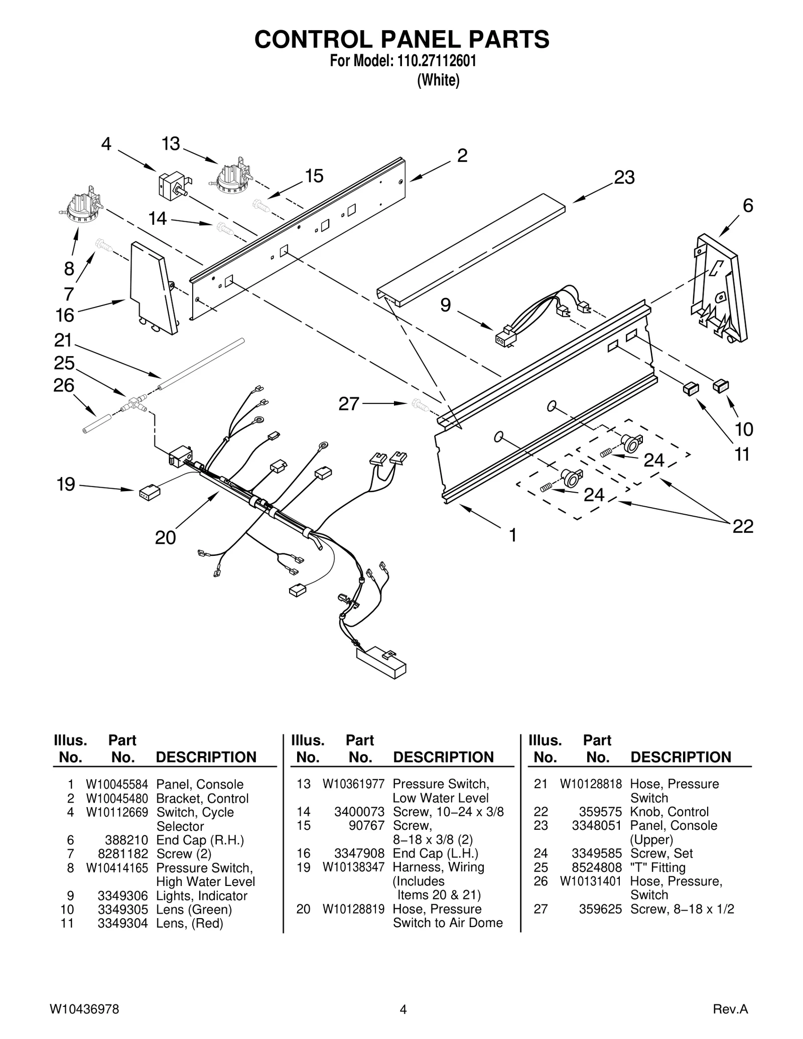 CONTROL PANEL PARTS