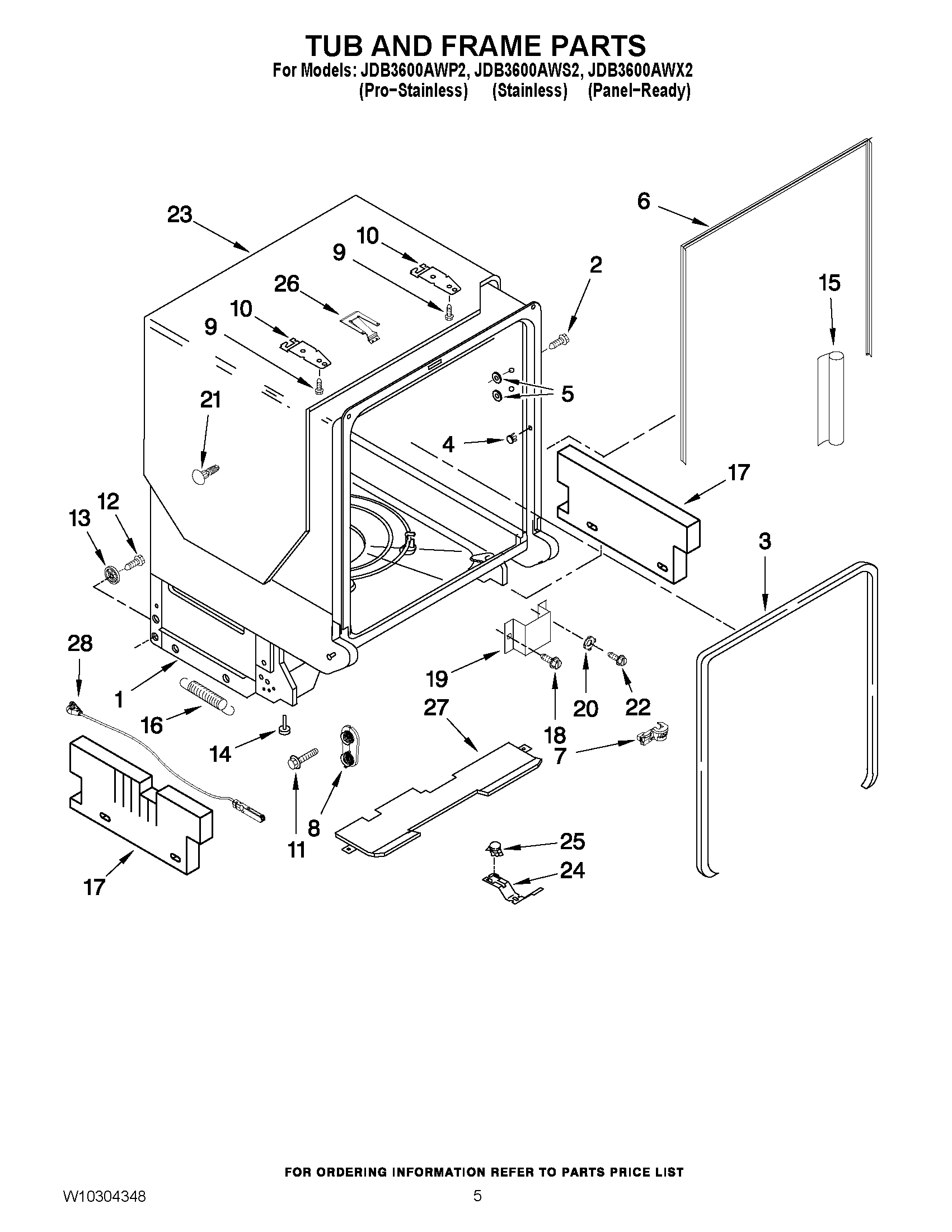 05 - TUB AND FRAME PARTS