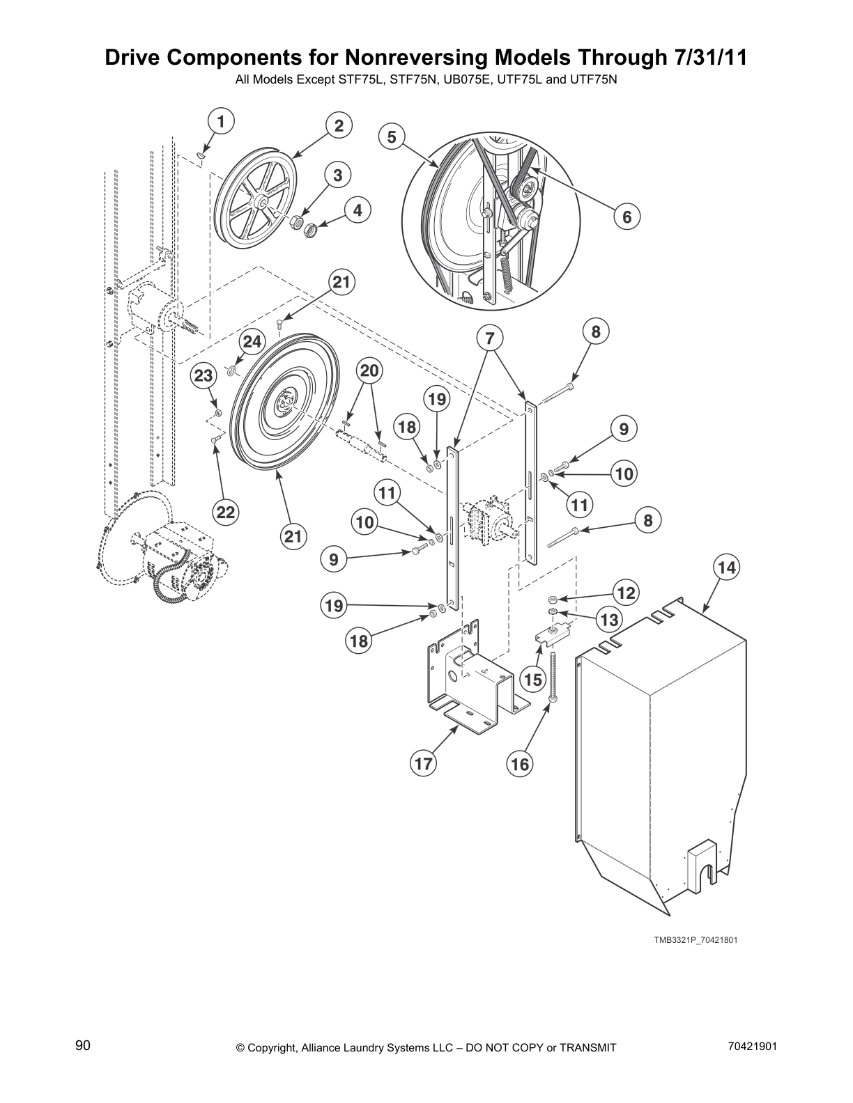 Drive Components for Nonreversing Models Through 7/31/11