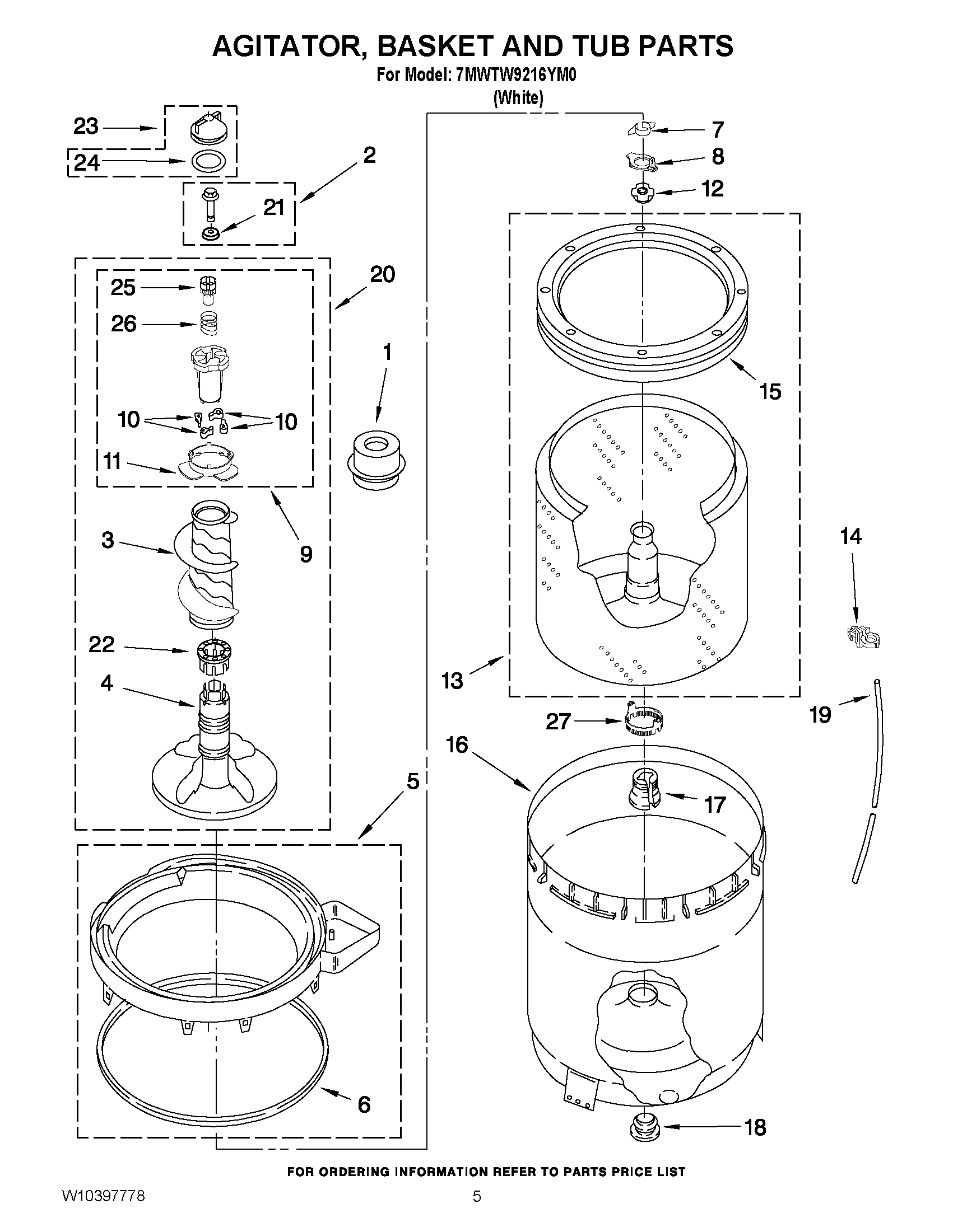 03 - AGITATOR, BASKET AND TUB PARTS