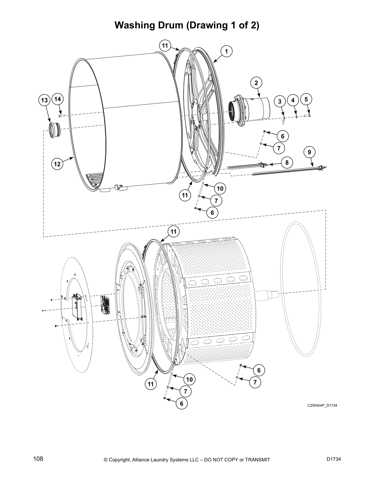 Washing Drum (Drawing 1 of 2)