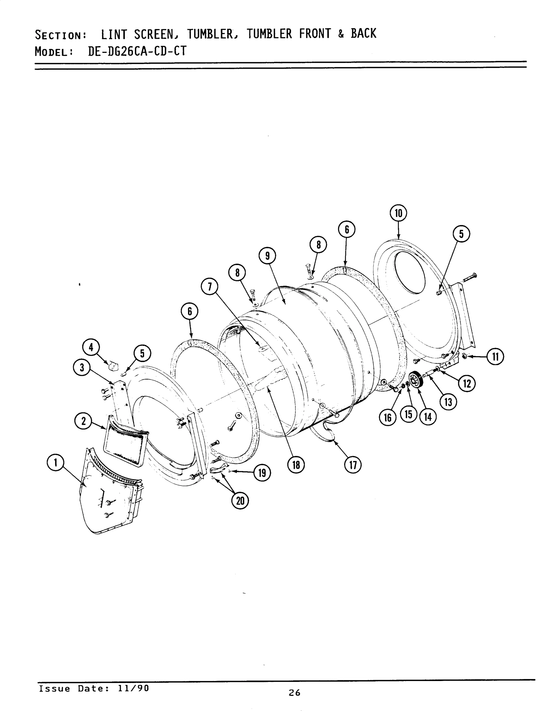 07 - LINT SCREEN, TUMBLER (FRONT & BACK)