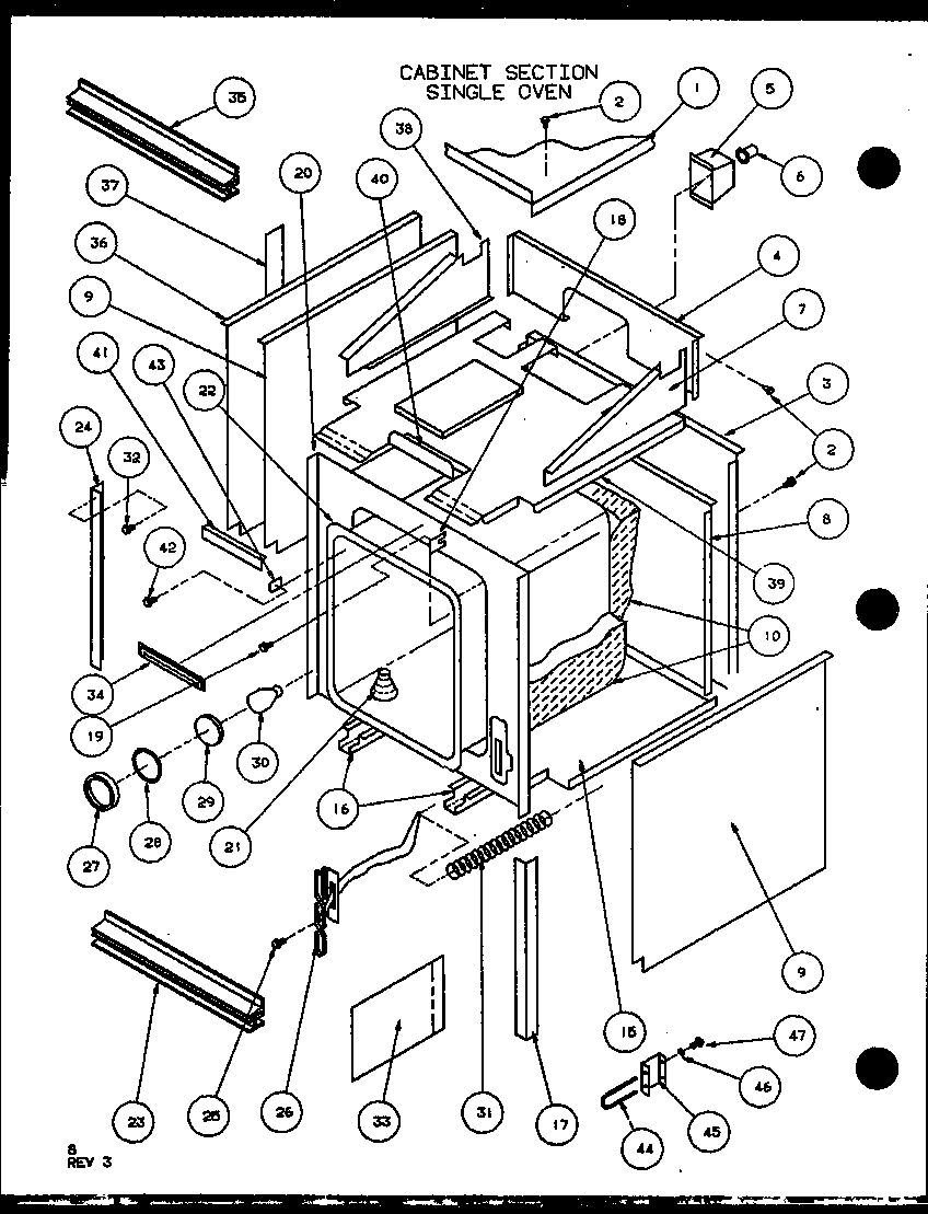 01 - CABINET SECTION SINGLE OVEN