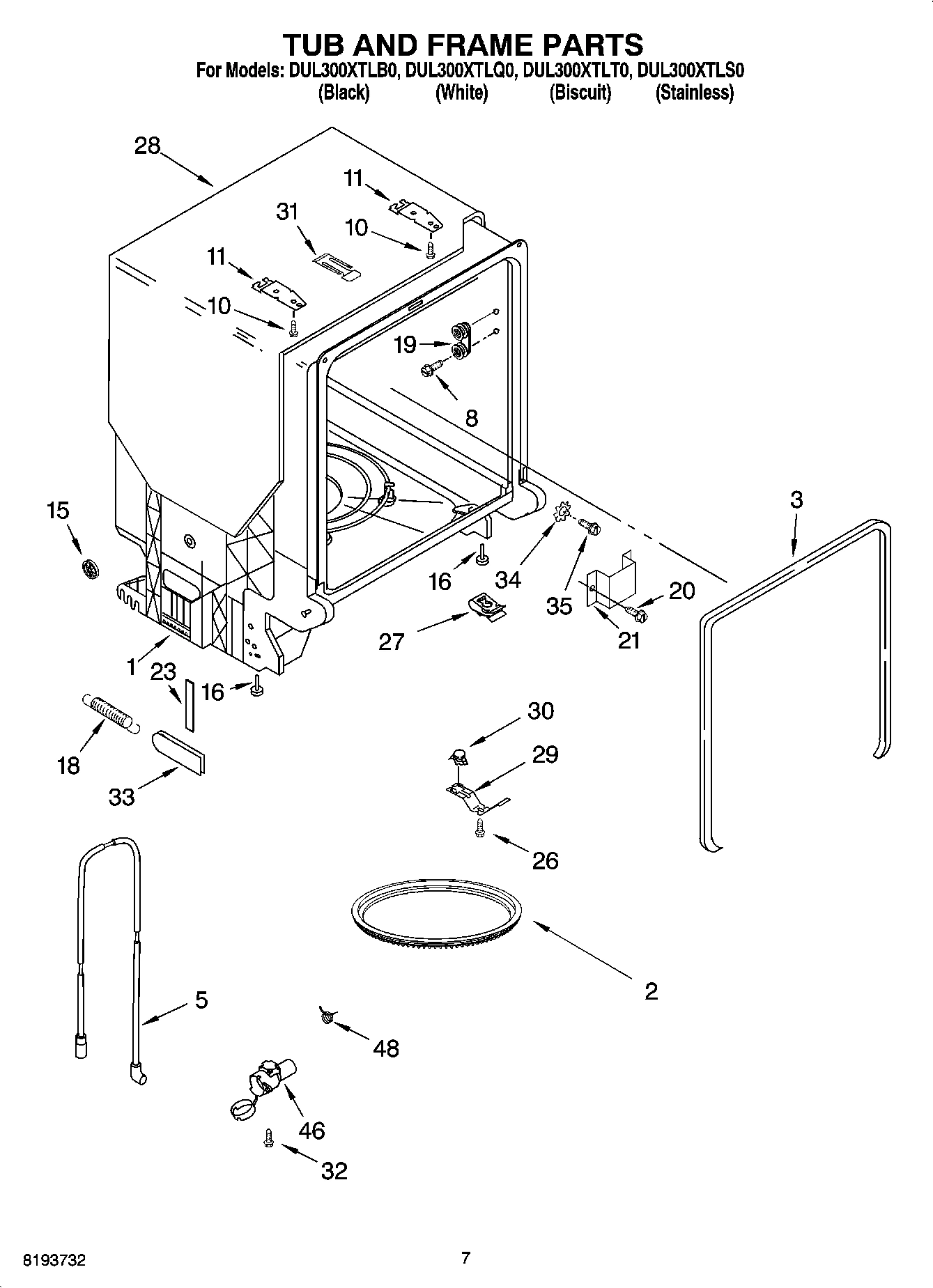 07 - TUB AND FRAME PARTS
