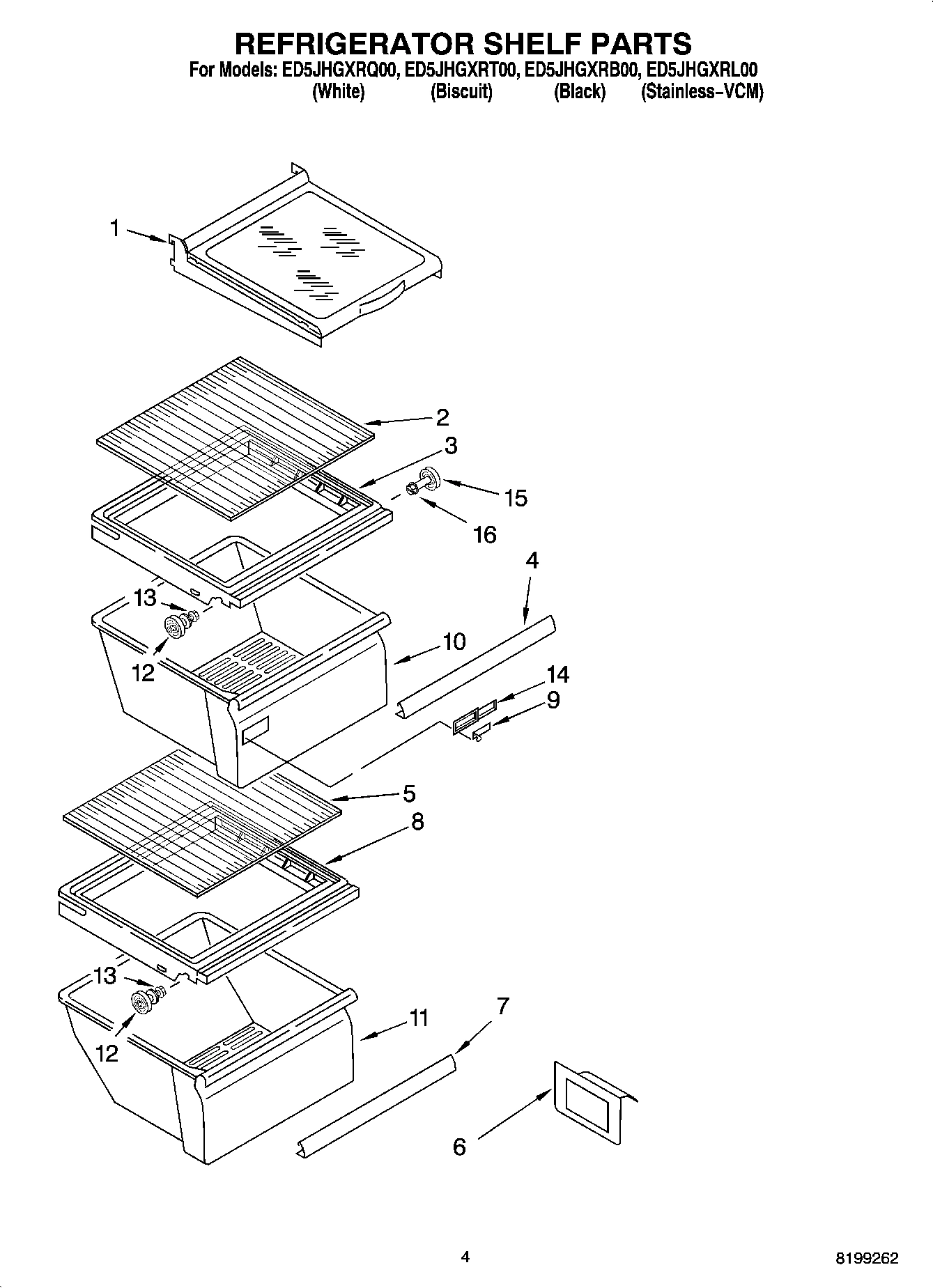 03 - REFRIGERATOR SHELF PARTS