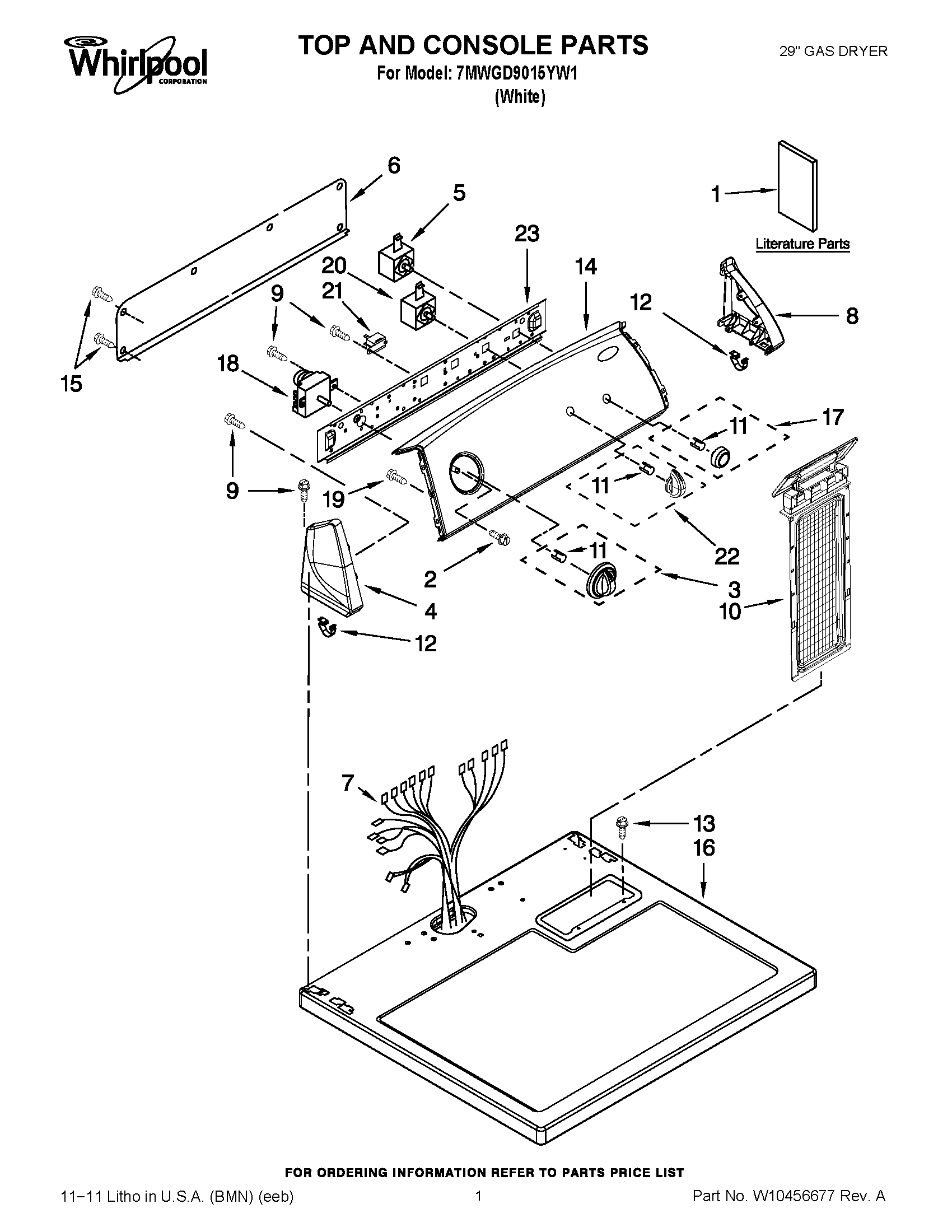 01 - TOP AND CONSOLE PARTS