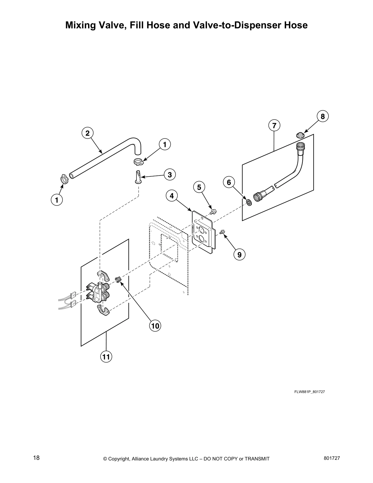 Mixing Valve, Fill Hose and Valve-to-Dispenser Hose