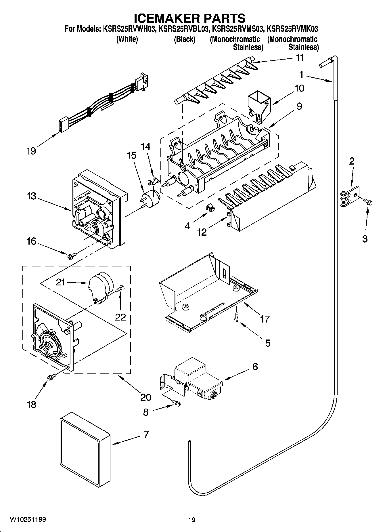 12 - ICEMAKER PARTS, OPTIONAL PARTS (NOT INCLUDED)