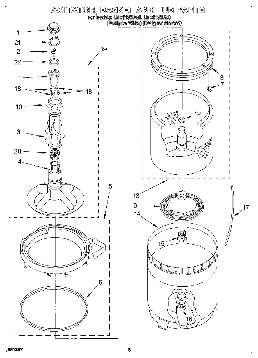 03 - AGITATOR, BASKET AND TUB