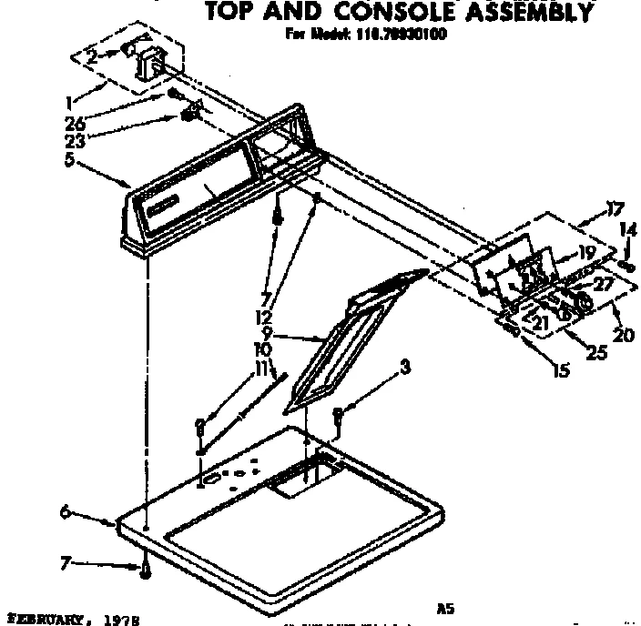 TOP AND CONSOLE ASSEMBLY