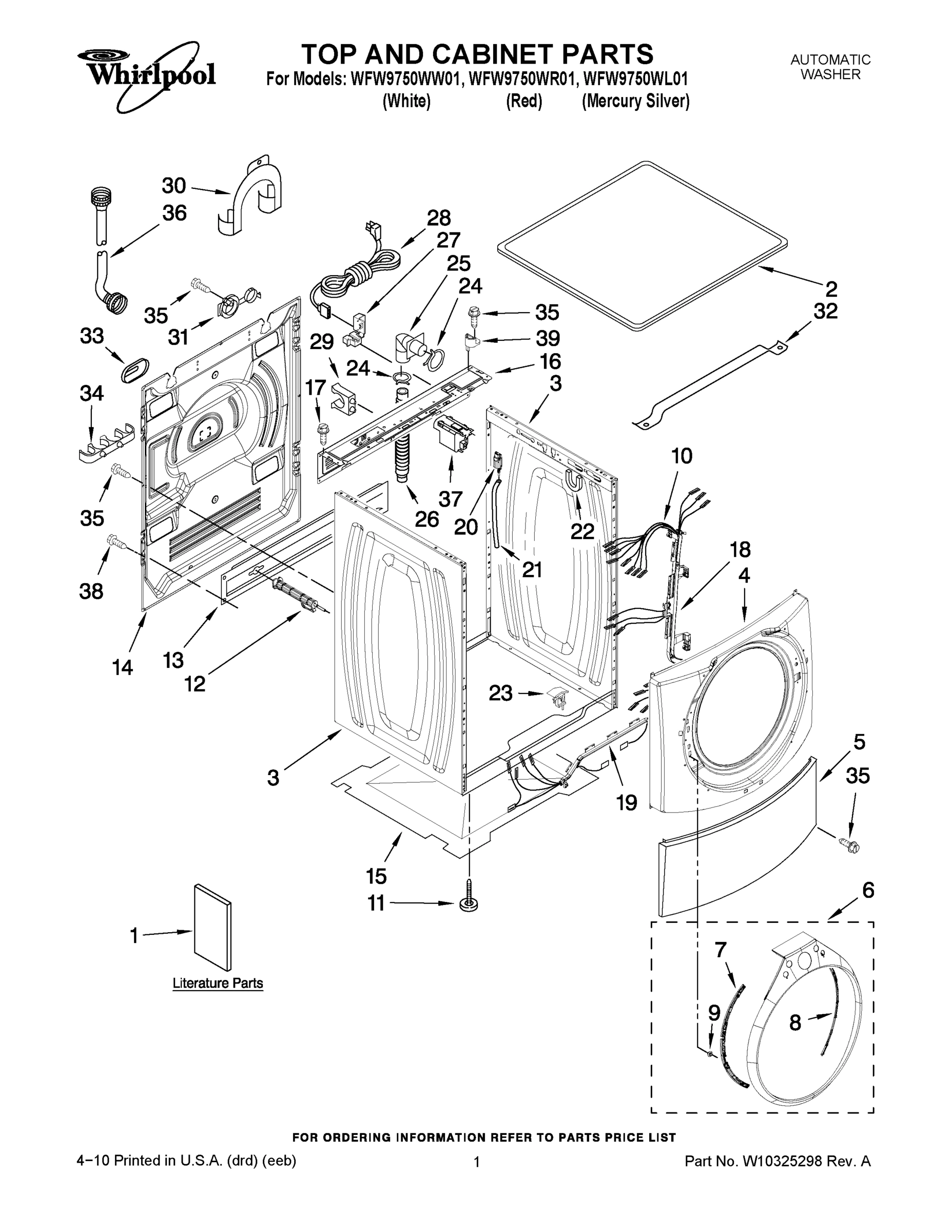 01 - TOP AND CABINET PARTS