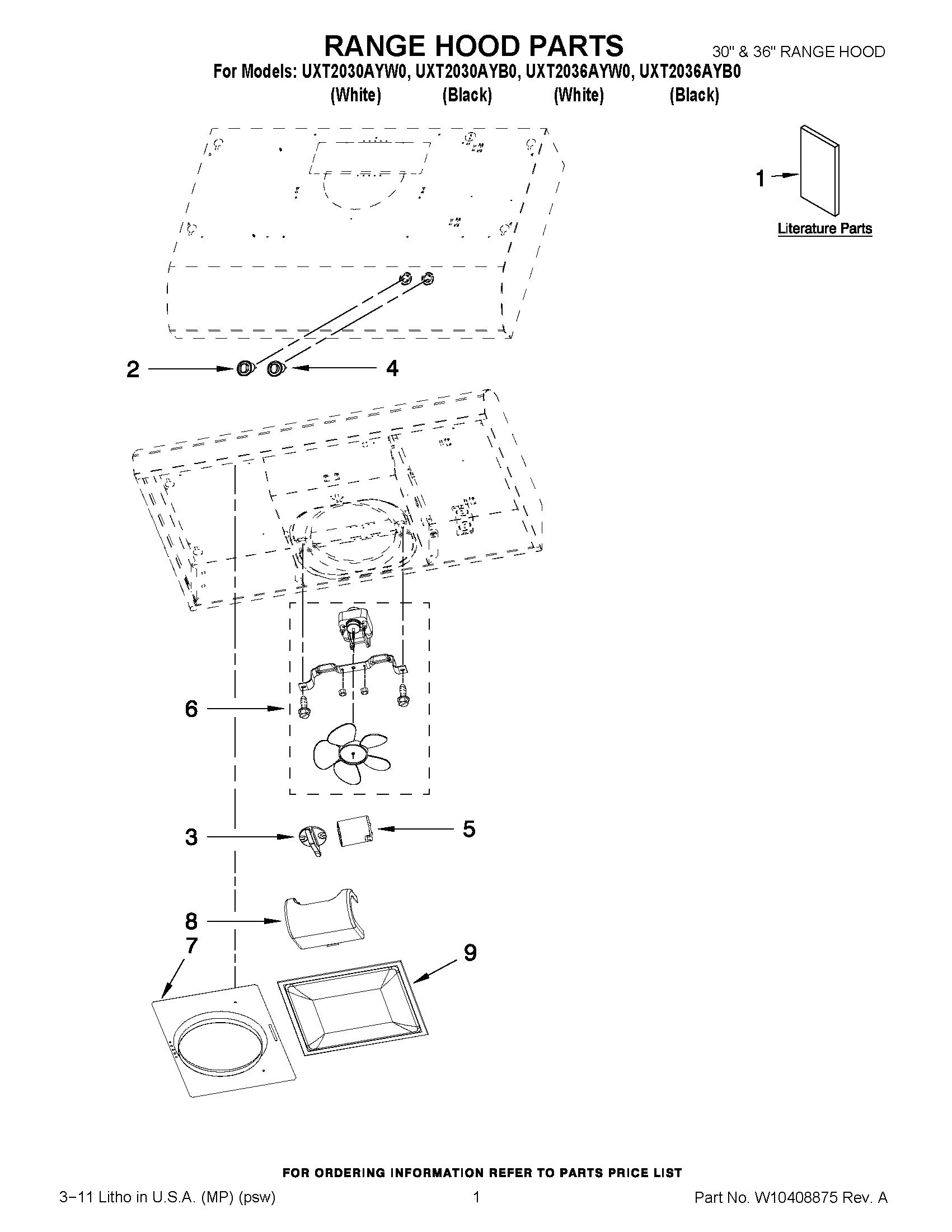 01 - RANGE HOOD PARTS