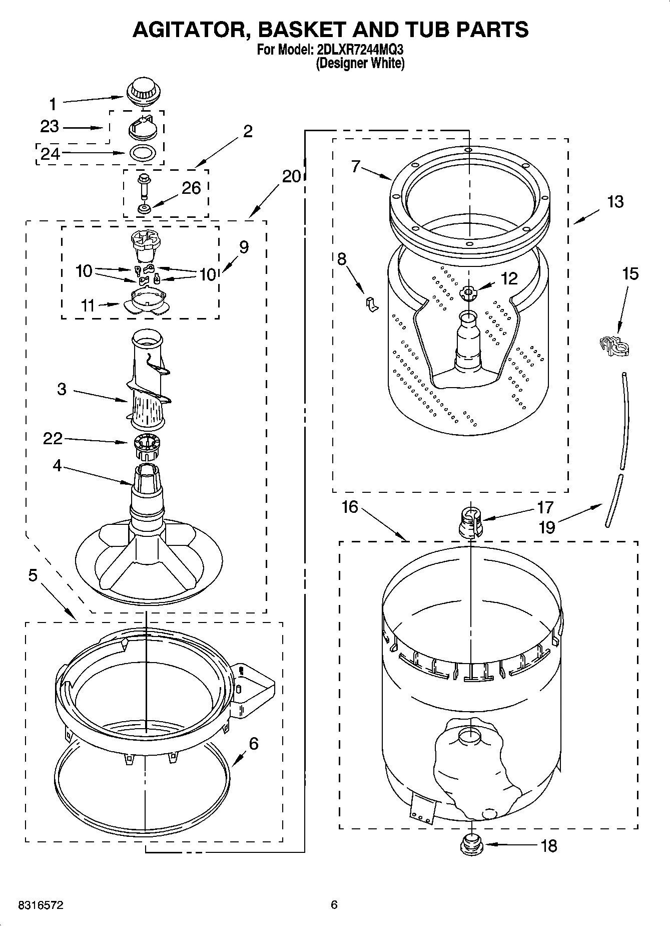 03 - AGITATOR, BASKET AND TUB PARTS